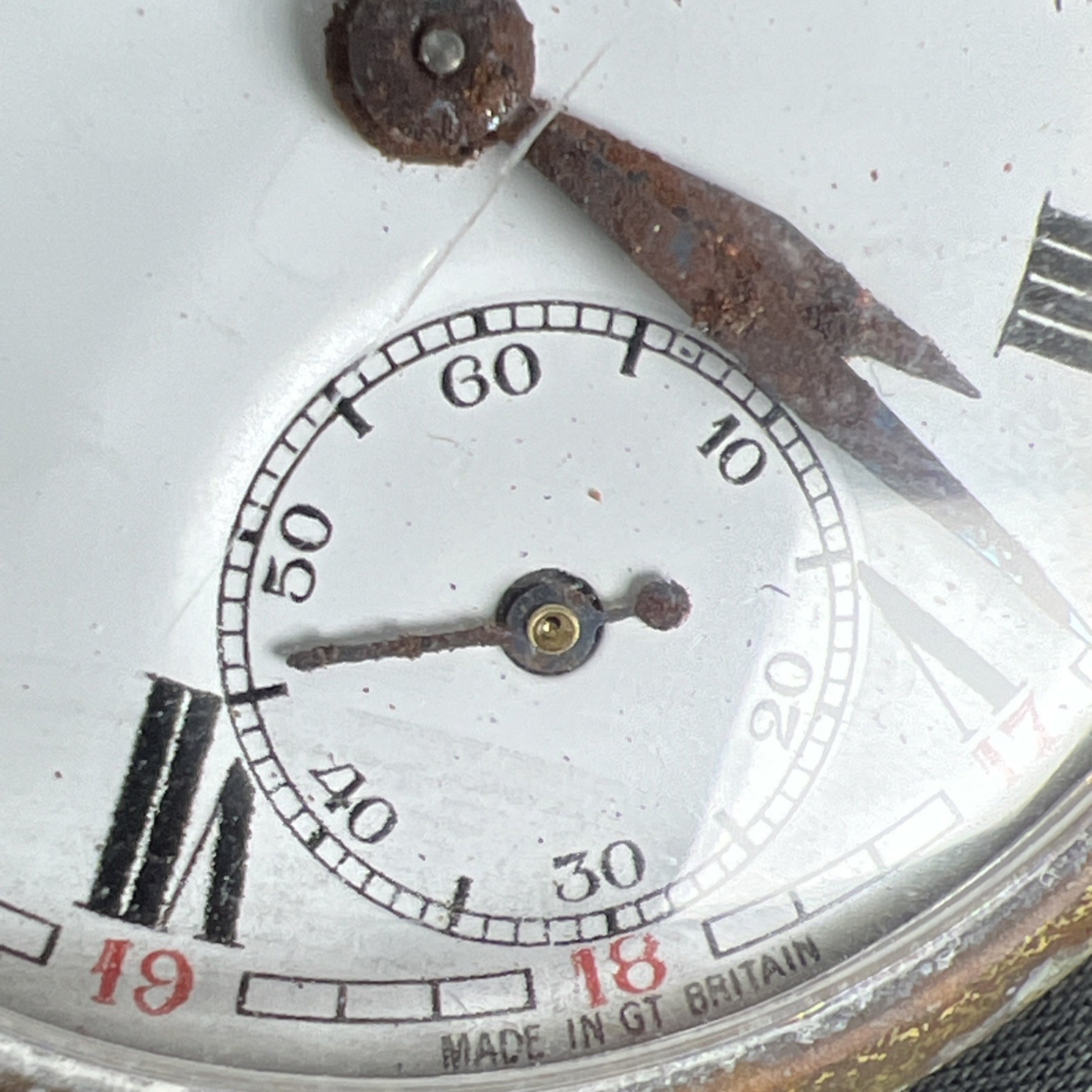 Vintage Sears Pocket Watch Made in Great Britain FOR PARTS or REPAIR Not Running