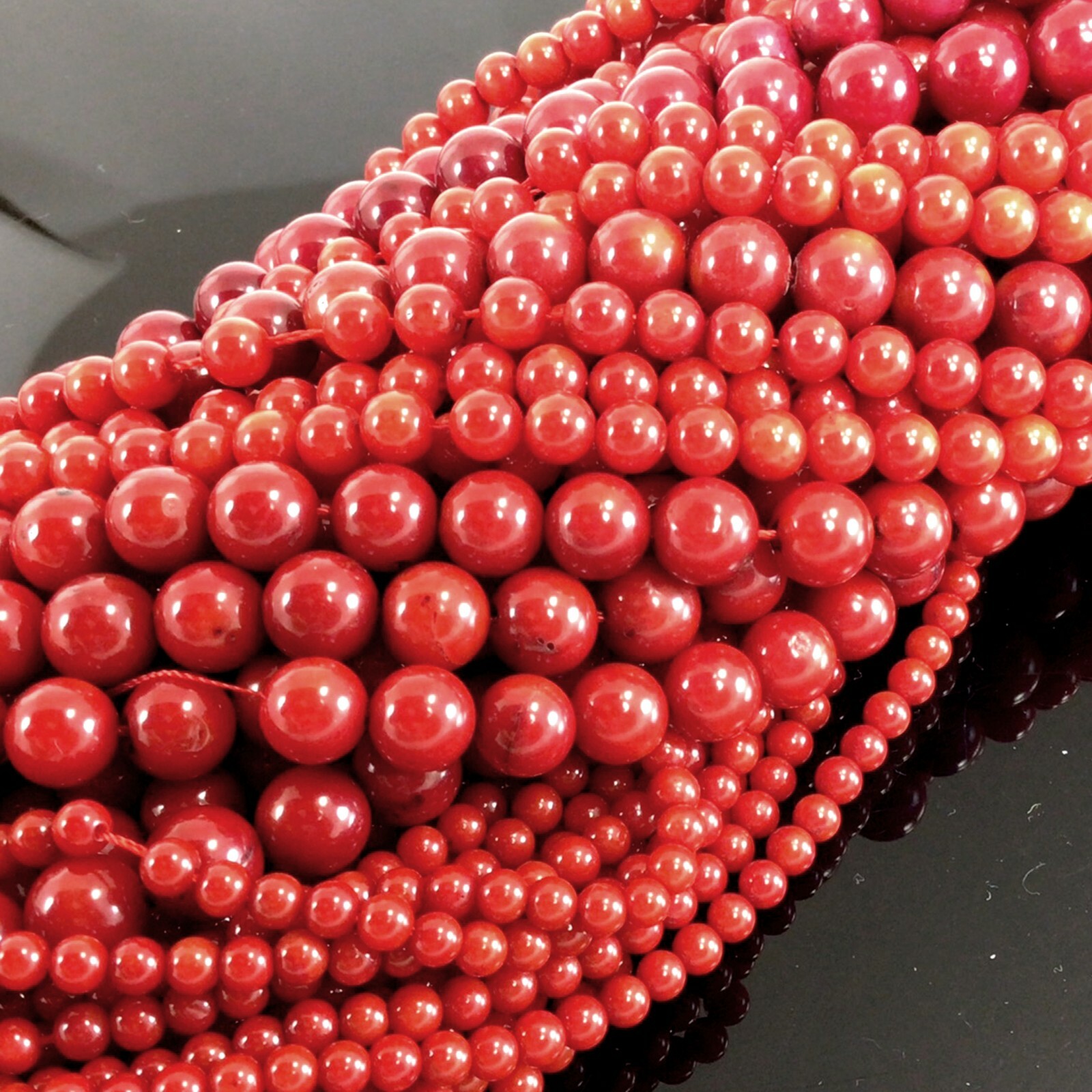 Red Sea Coral Smooth Round Spacer Loose Beads 15″ 3mm 4mm 6mm 8mm 10mm 12mm