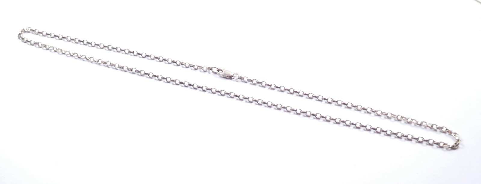 Belcher Necklace Chain Flat And Rounded Oval Links 925 Sterling Silver 20″