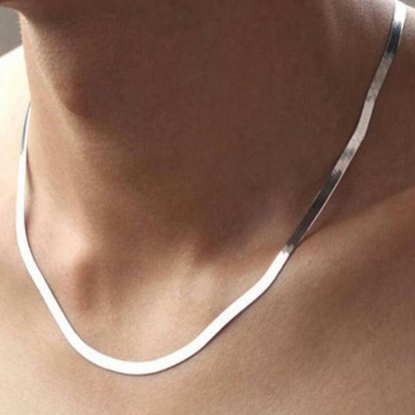 Genuine 18K Yellow/Rose/White Gold Filled 16″ – 24inch Flat Snake Chain Necklace