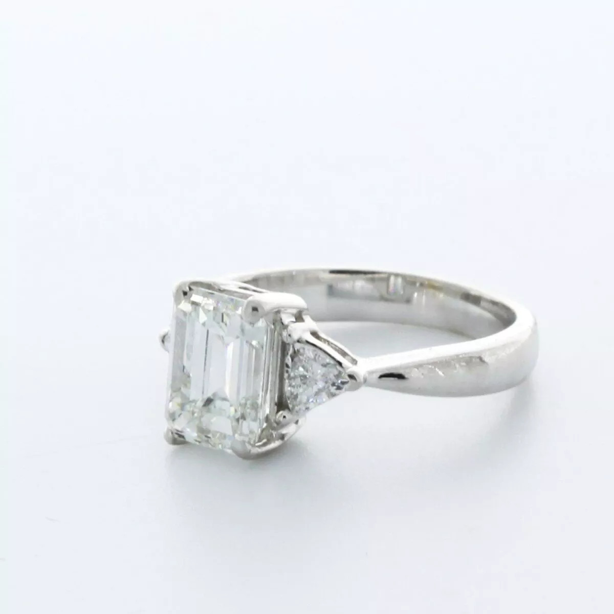 3-Stone Engagement Ring 14K Gold Classic 1.95 CT Emerald Lab-Grown Diamond F SI1