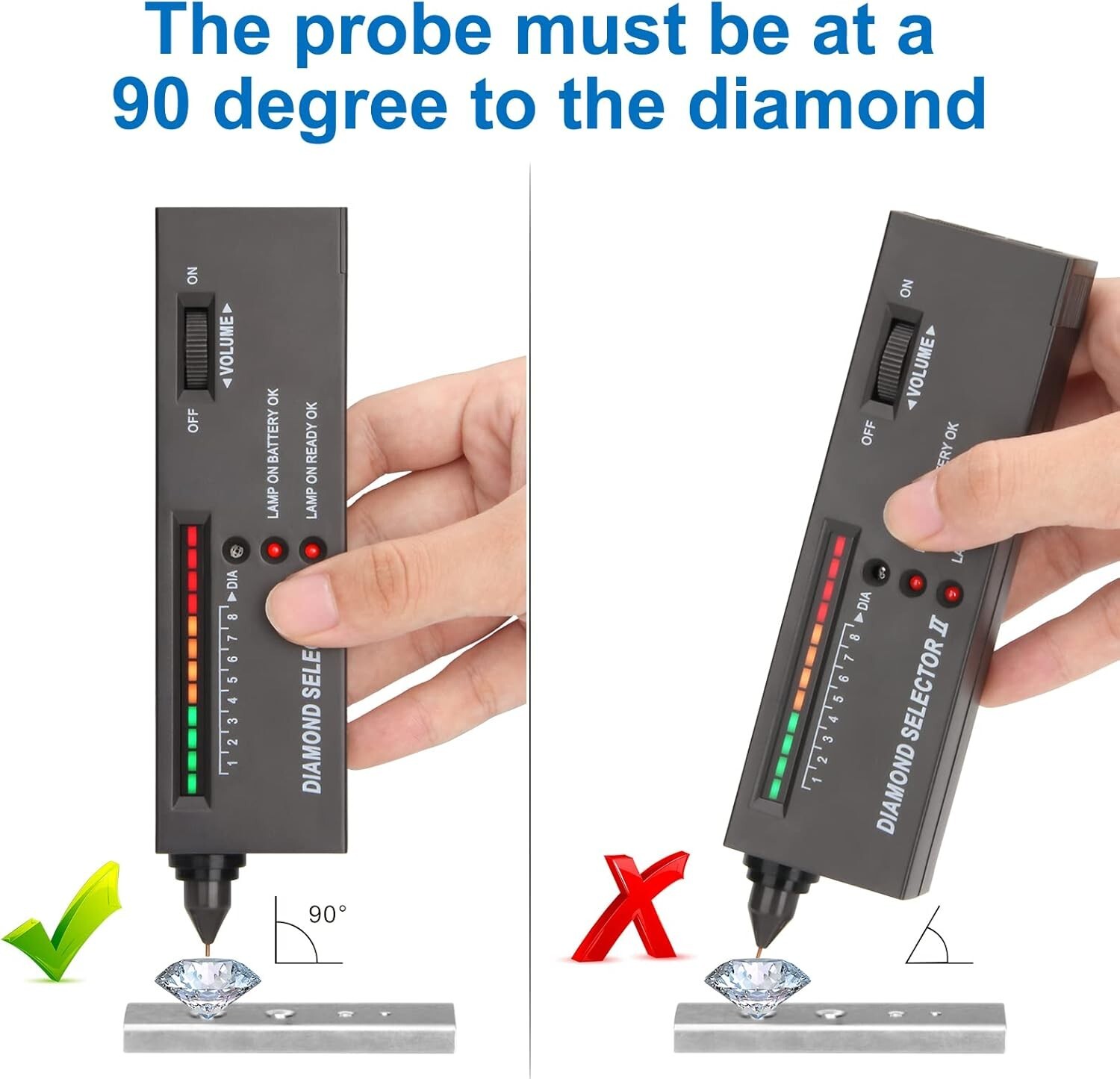 Portable Diamond Tester Selector Illuminated Jewelry Gemstone Testing Tool Kit