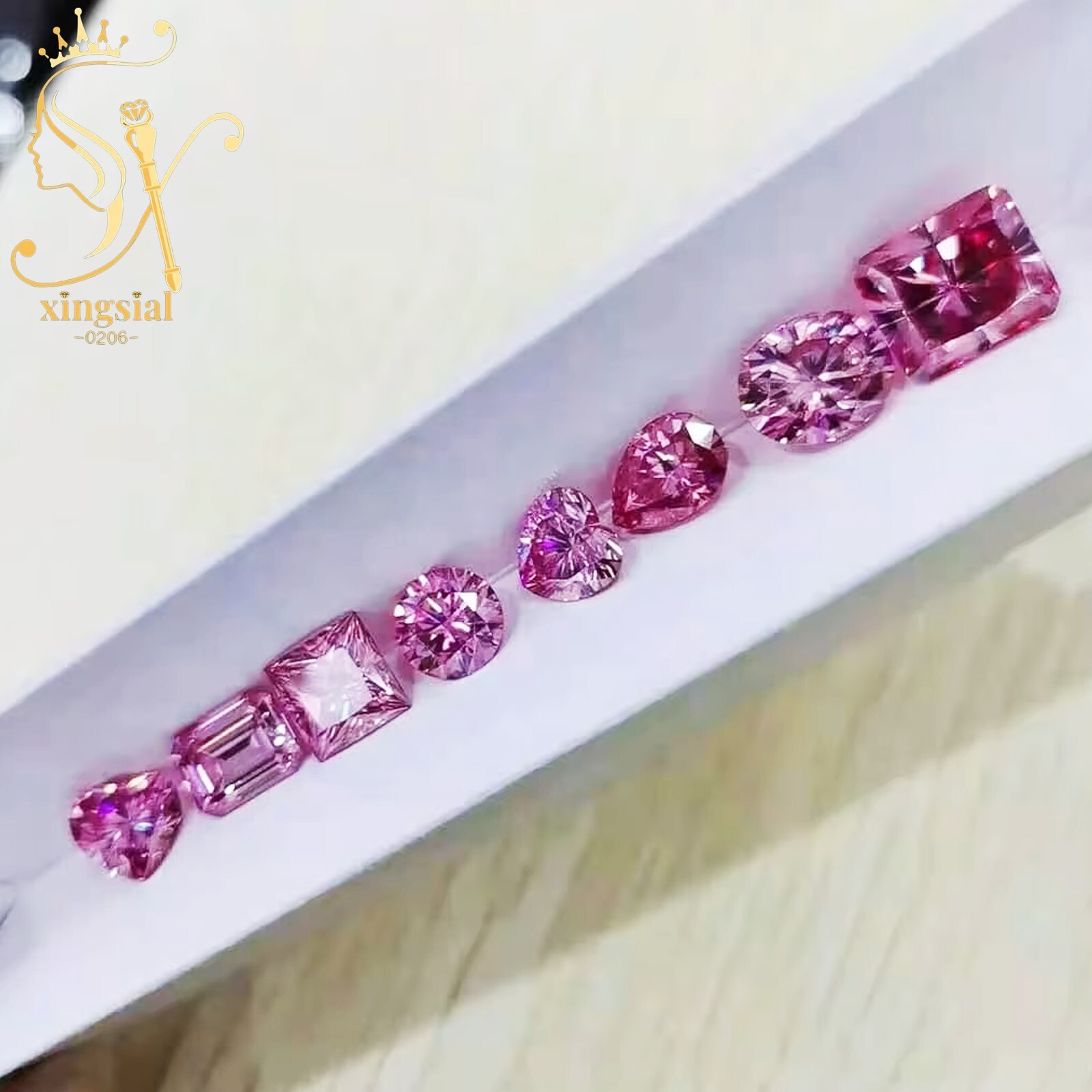 0.1CT~5.0CT Pink Color Moissanite Loose Stone Fancy Cut GRA Certificate Gemstone