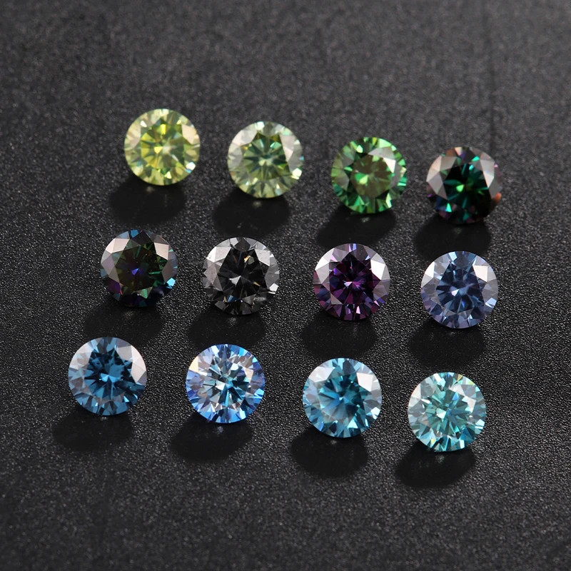 Round 0.1-10ct Moissanite Loose Stones Colorful VVS Gemstones for Jewelry Making
