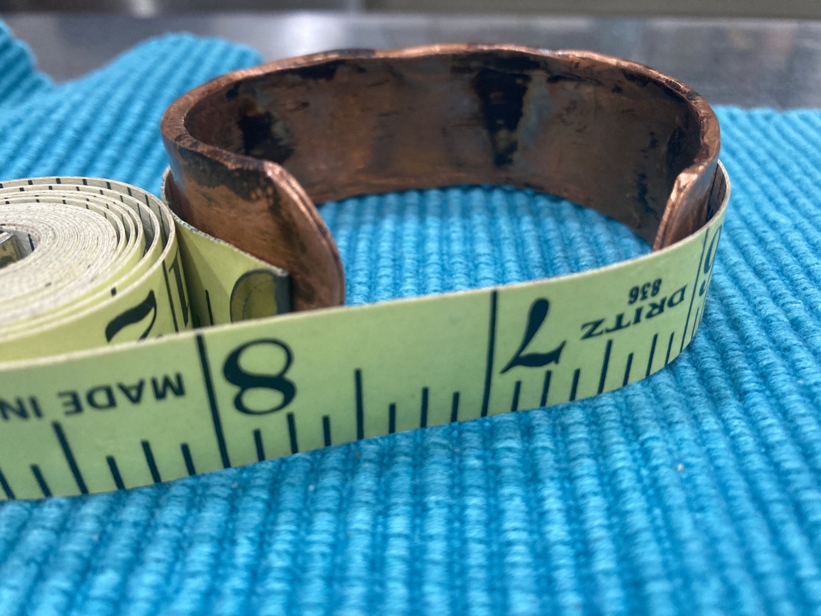 Handcrafted Copper Cuff Bracelet Rustic Hammered Asymmetrical Unisex Adults