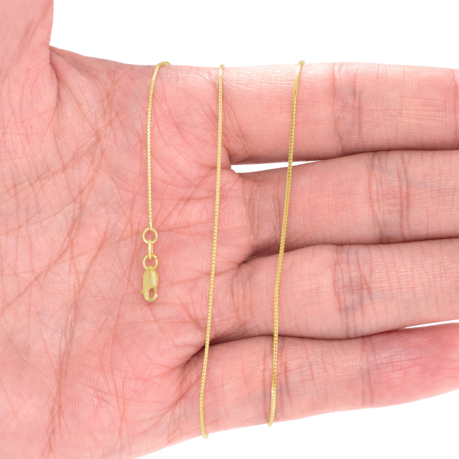 10K Yellow Gold Solid Franco 0.6mm-6mm Diamond Cut Spiga Chain Necklace 16″- 30″