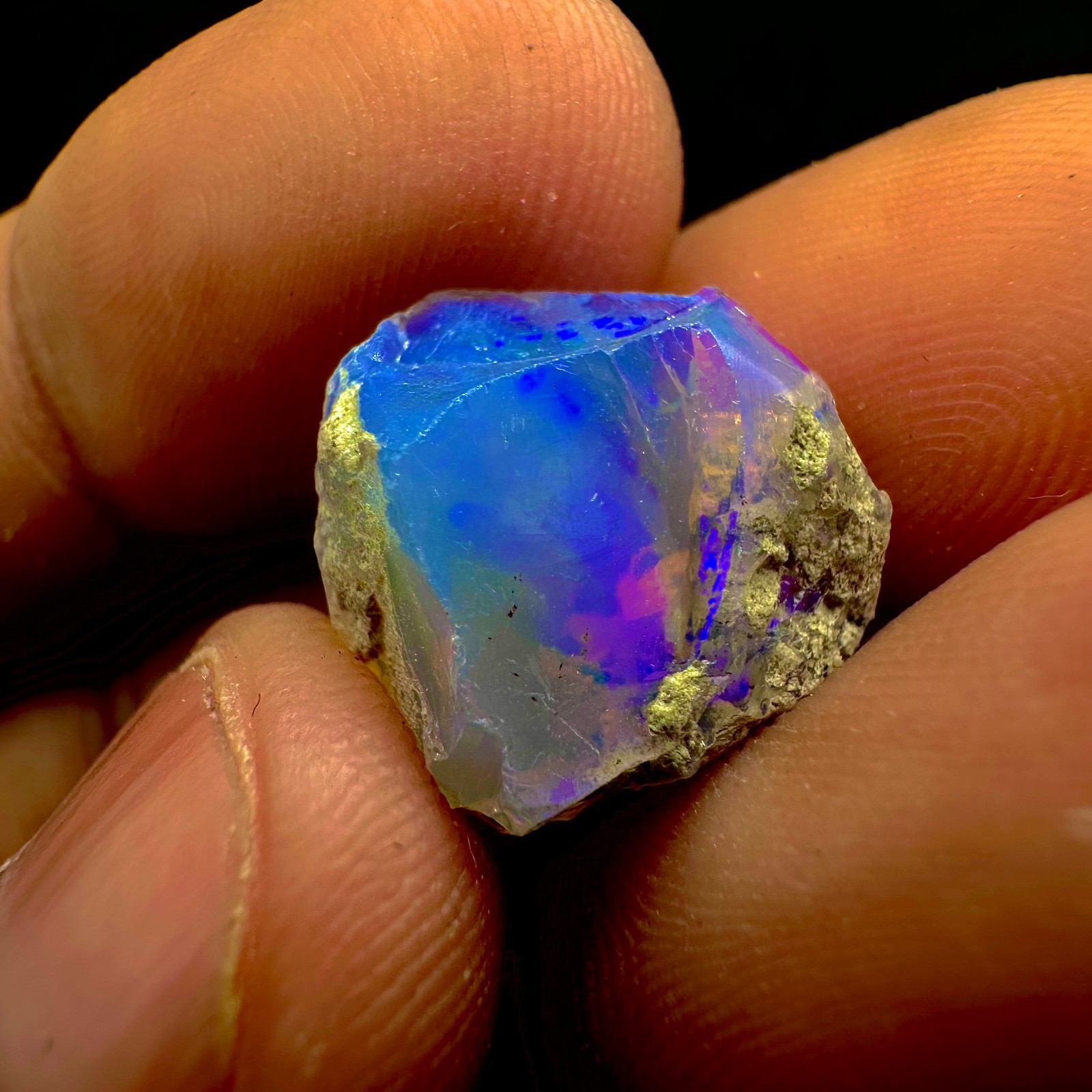 7.35 CTS Natural Ethiopian Opal Rough, Crystal Raw Welo Fire Opal Rough Gemstone