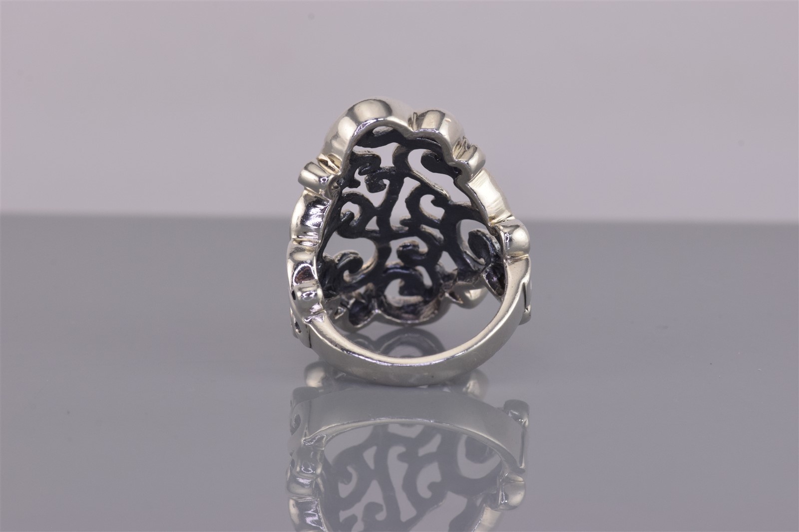 Sterling Silver 30mm Open Swirled Scrolling Band Ring 9g 925 Sz: 6