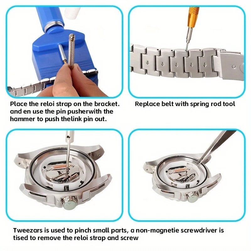147 Pcs Watch Repair Kit Watchmaker Back Case Remover Opener Link Pin Spring Bar