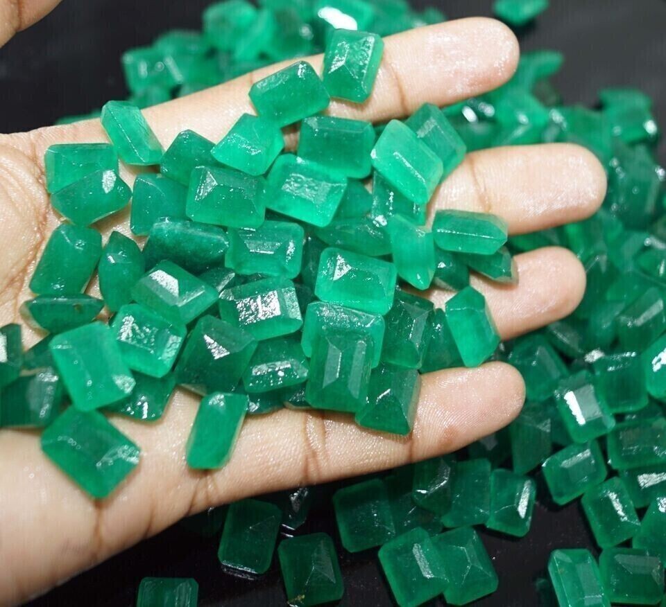 200 Ct+ Natural Certified Emerald Cut Colombian Green Emerald Lot Loose Gemstone