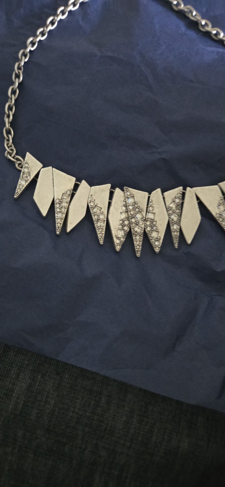 Swarovski crystal necklace, silver plated
