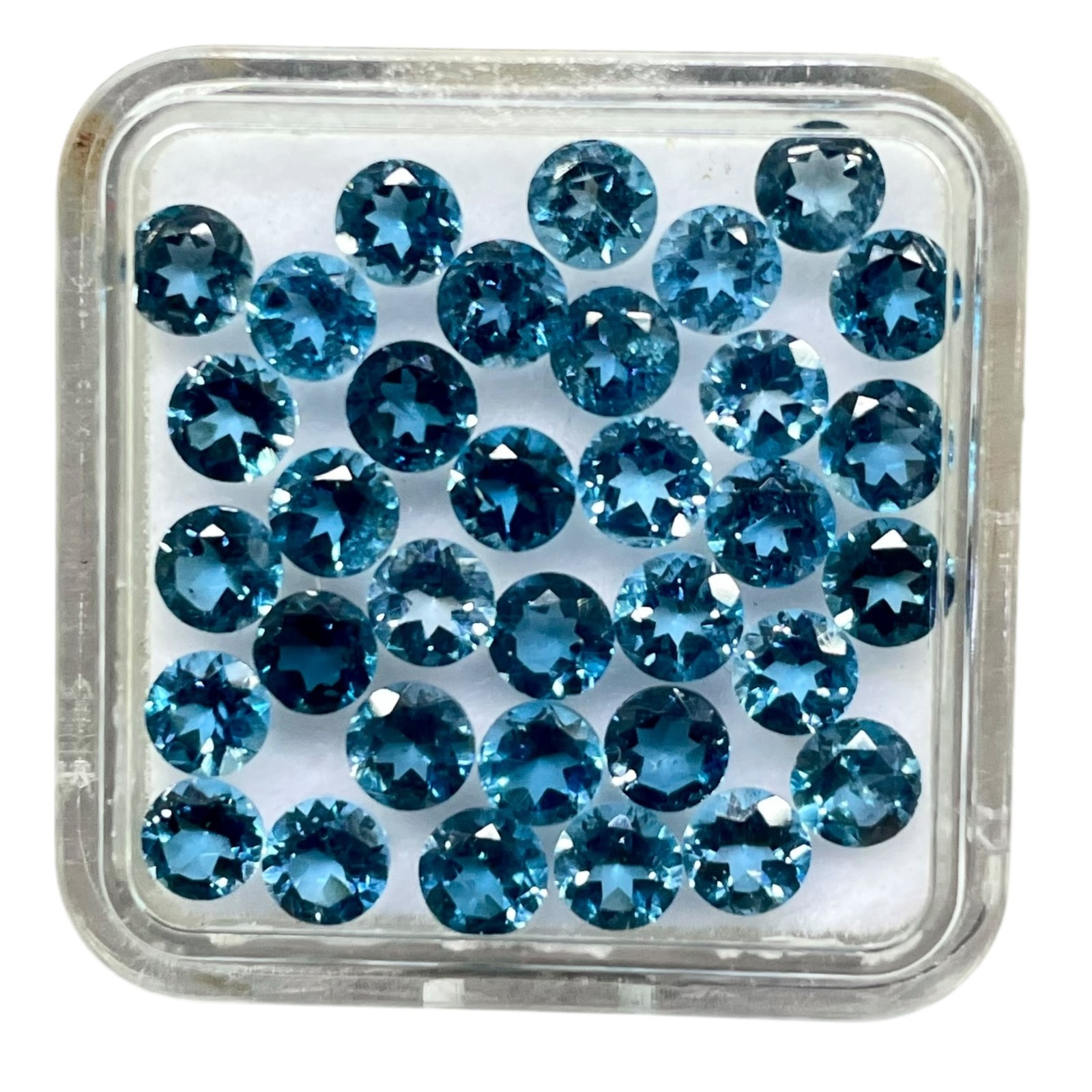 VVS 15 Pcs Natural London Blue Topaz 4mm Round Cut Loose Gemstone Wholesale Lot