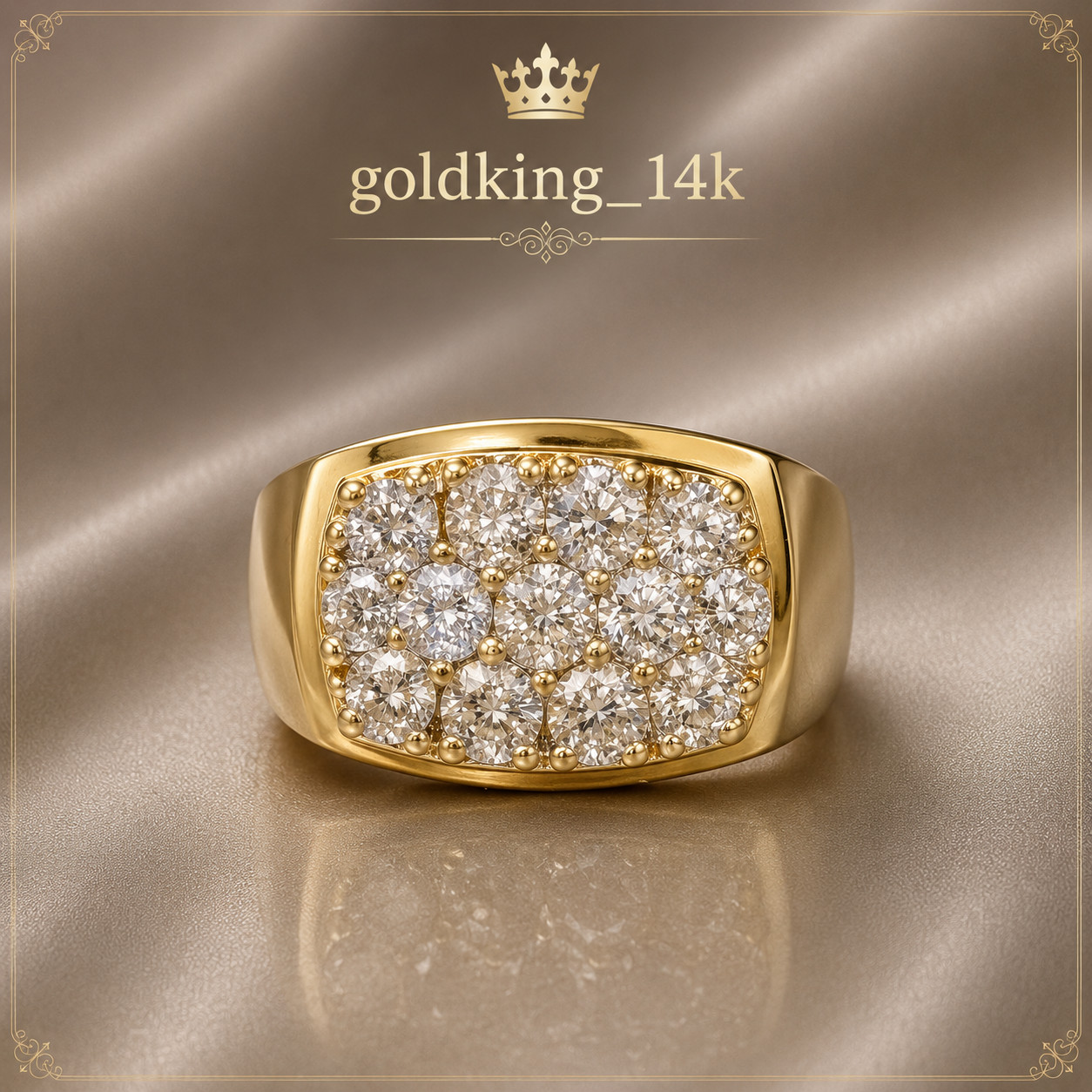 Men’s 1.40 Carat Round Moissanite Design Ring 14K White Gold Plated 925 Silver