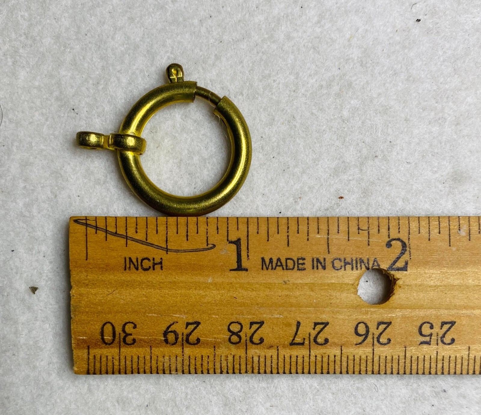 1 Large Spring Ring Pocket Watch Chain Clasp Gold Tone Vintage NOS