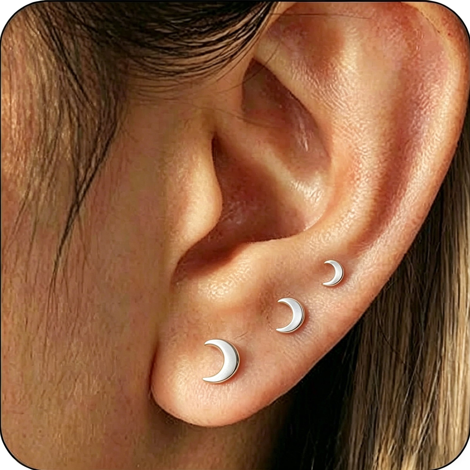 3 Pairs 18K Gold Plated Flower Stud Earrings for Women Hypoallergenic Small Cart