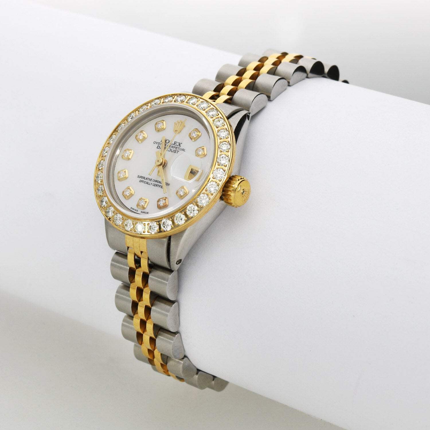 26mm Rolex Datejust 1617 18K Gold Diamond Mother of Pearl Dial Steel Woman’s Wat