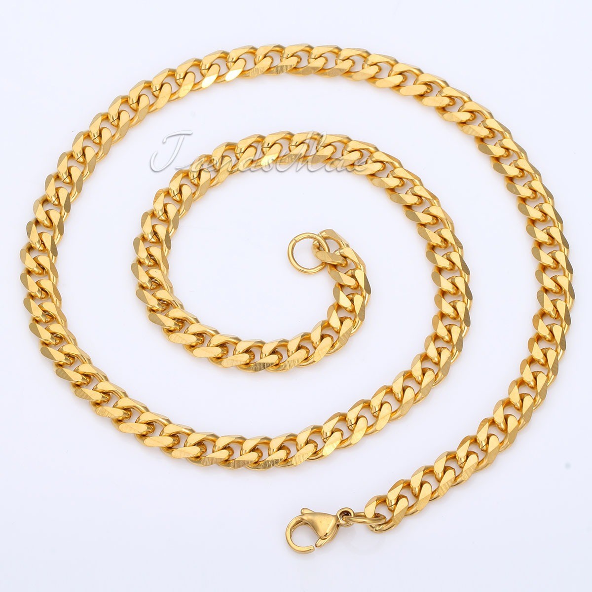3/5/7/9/11mm Men Gold Plated Curb Cuban Link Chain Necklace Bracelet Xmas 16-30″