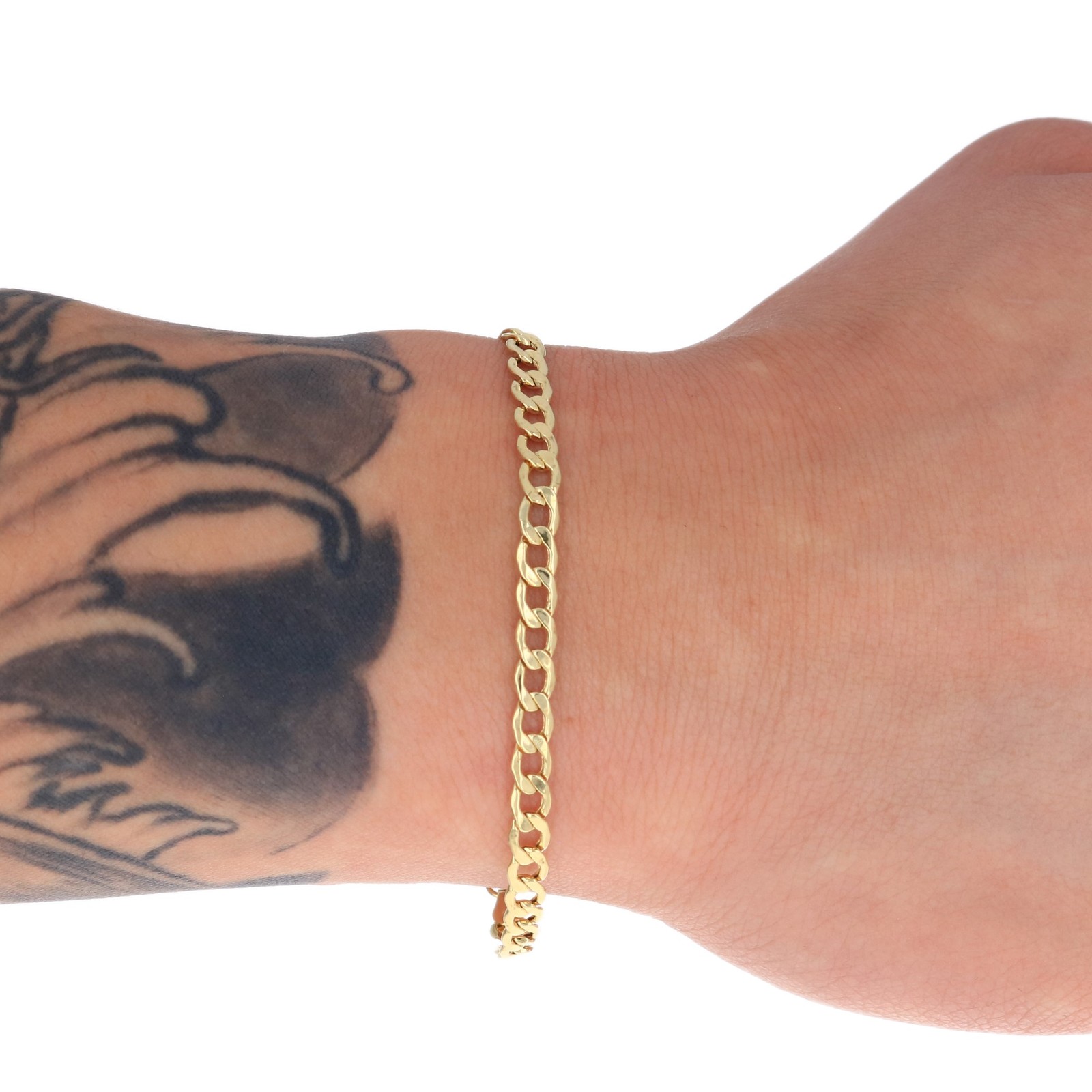 10K Yellow Gold 2.5mm-7.5mm Cuban Curb Link Chain Bracelet Mens Womens 7″ – 9″