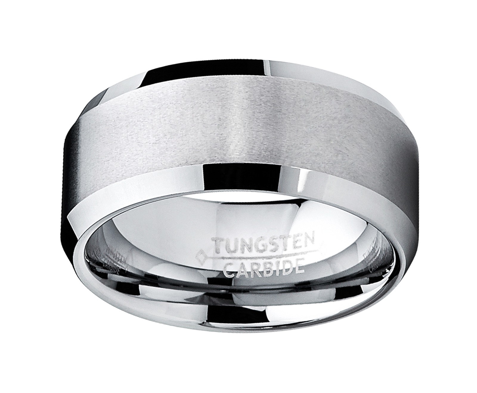 10MM Men’s Brushed Tungsten Carbide Wedding Band Ring, Comfort Fit