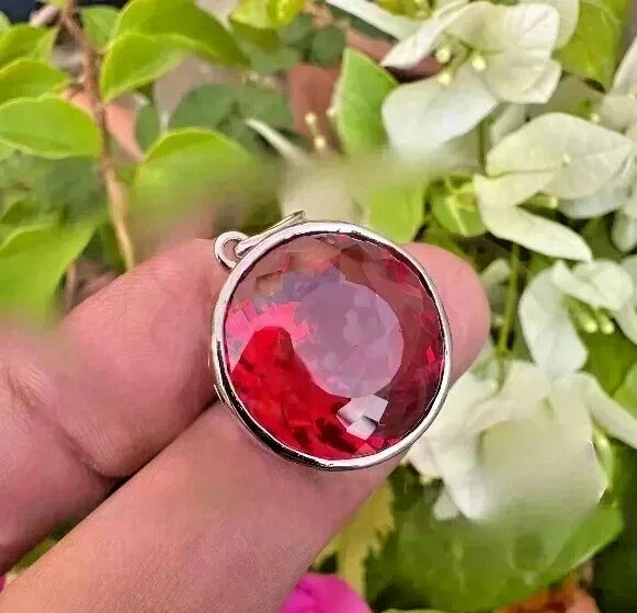 28 Ct Natural Round PAINITE 925 Solid Silver Pendant Loose Gemstone Certified