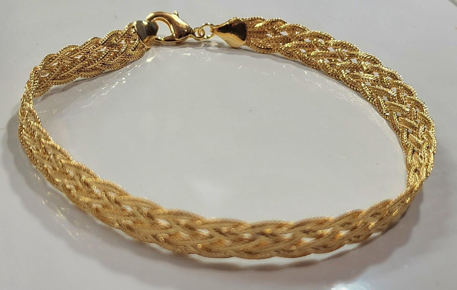 Gold Filled Braided Ankle Bracelet 9.75 inch Long