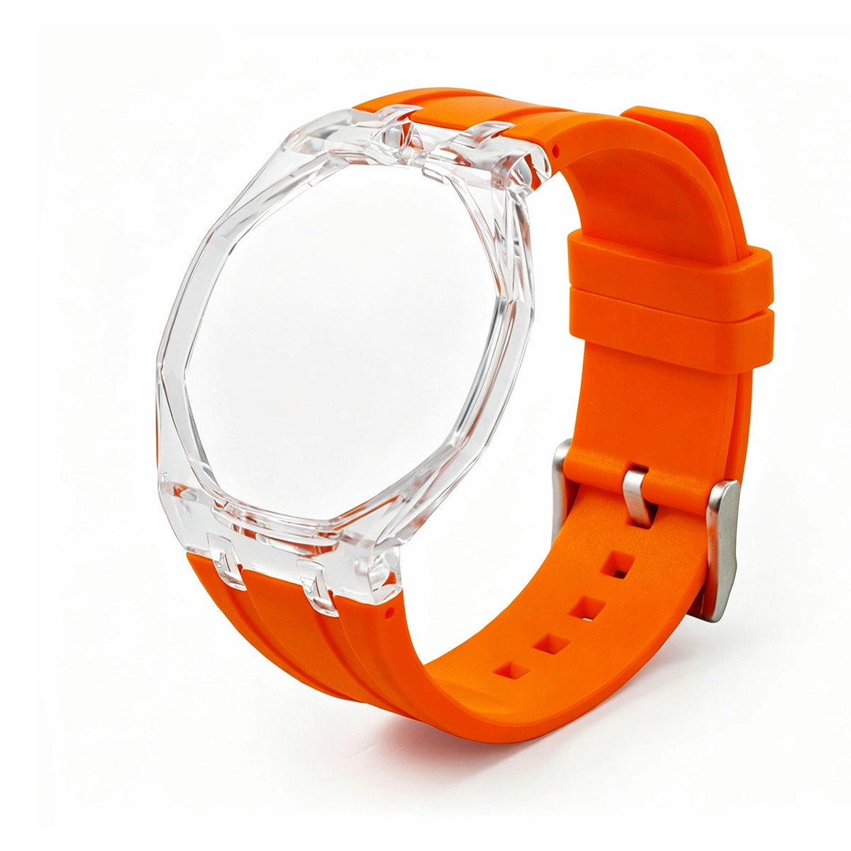 Transparent PC Glacier Case Silicone Wristband Mod Kit For Swatch X AP Royal Pop