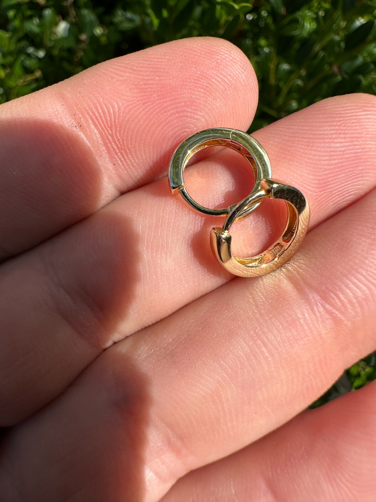 Real 14k Gold Vermeil 925 Silver Hoops Mens Ladies Small Huggie Earrings
