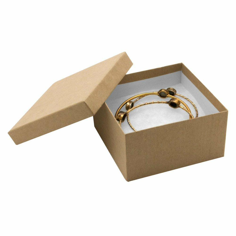 Kraft Cotton Filled Gift Boxes Jewelry Cardboard Box Lots of 100~200~500