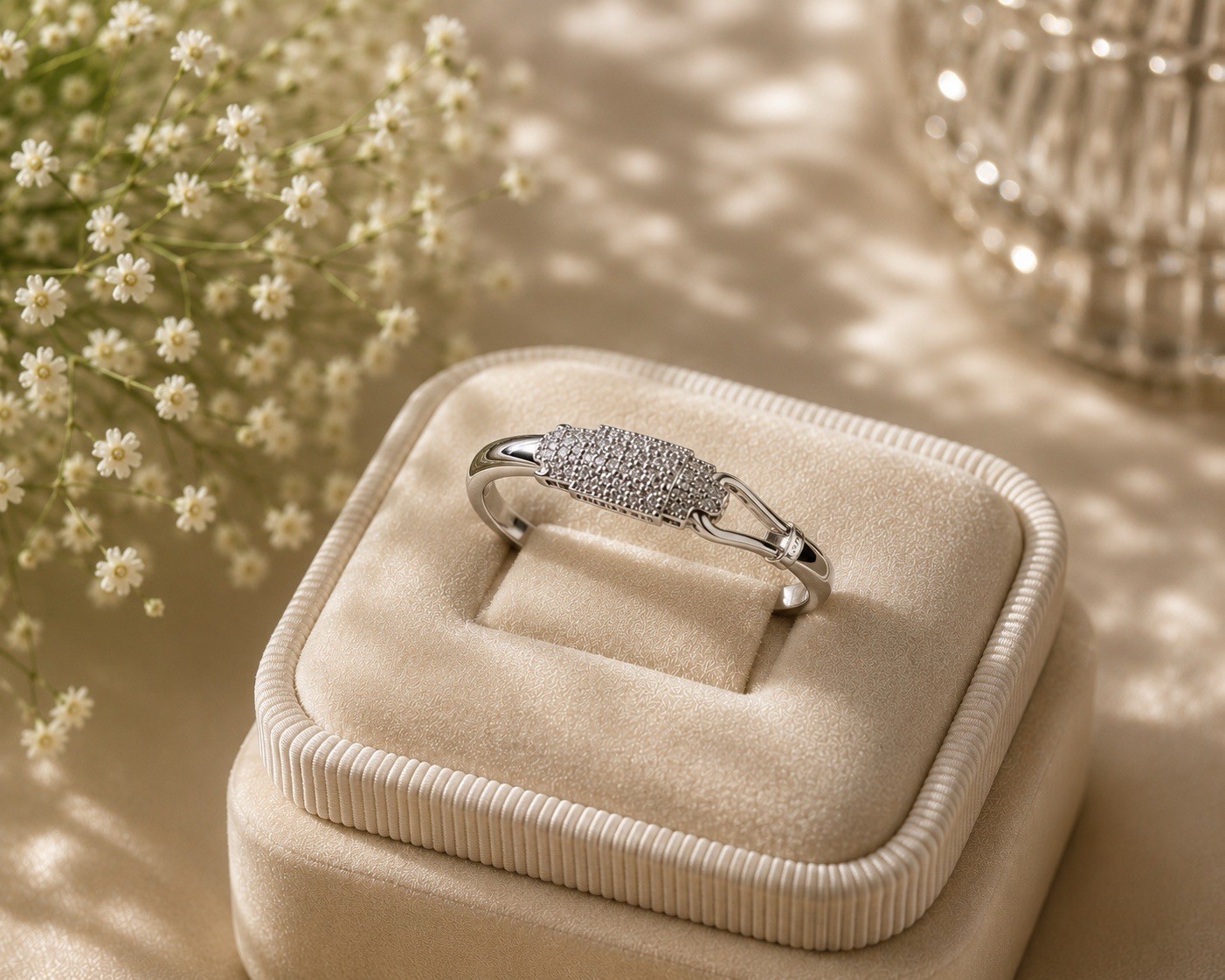 None fade none tarnished Gold or Silver Tone Bracelet Ring Set Clear CZ stone