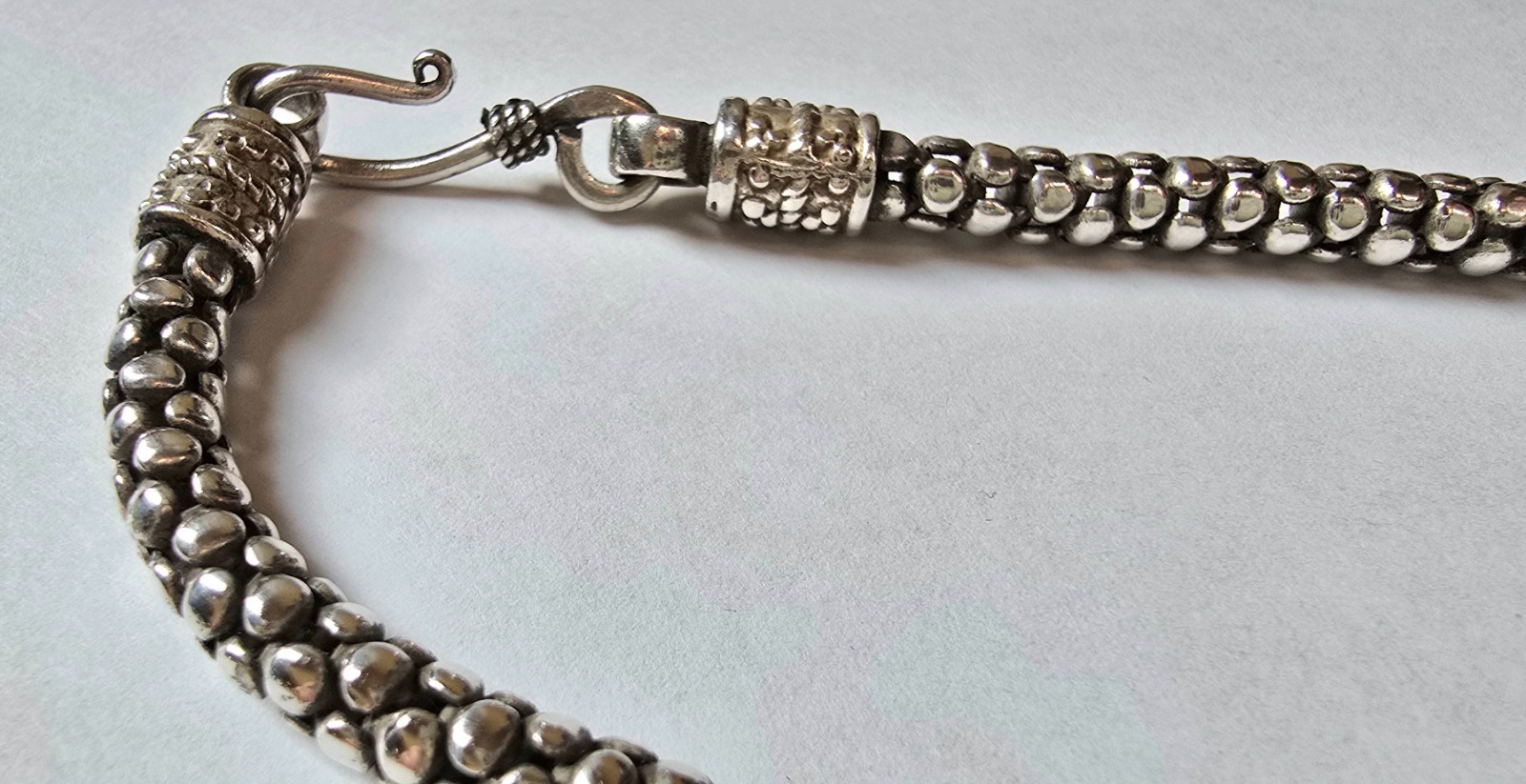 Sterling Silver Popcorn Necklace 1975 35g G2U