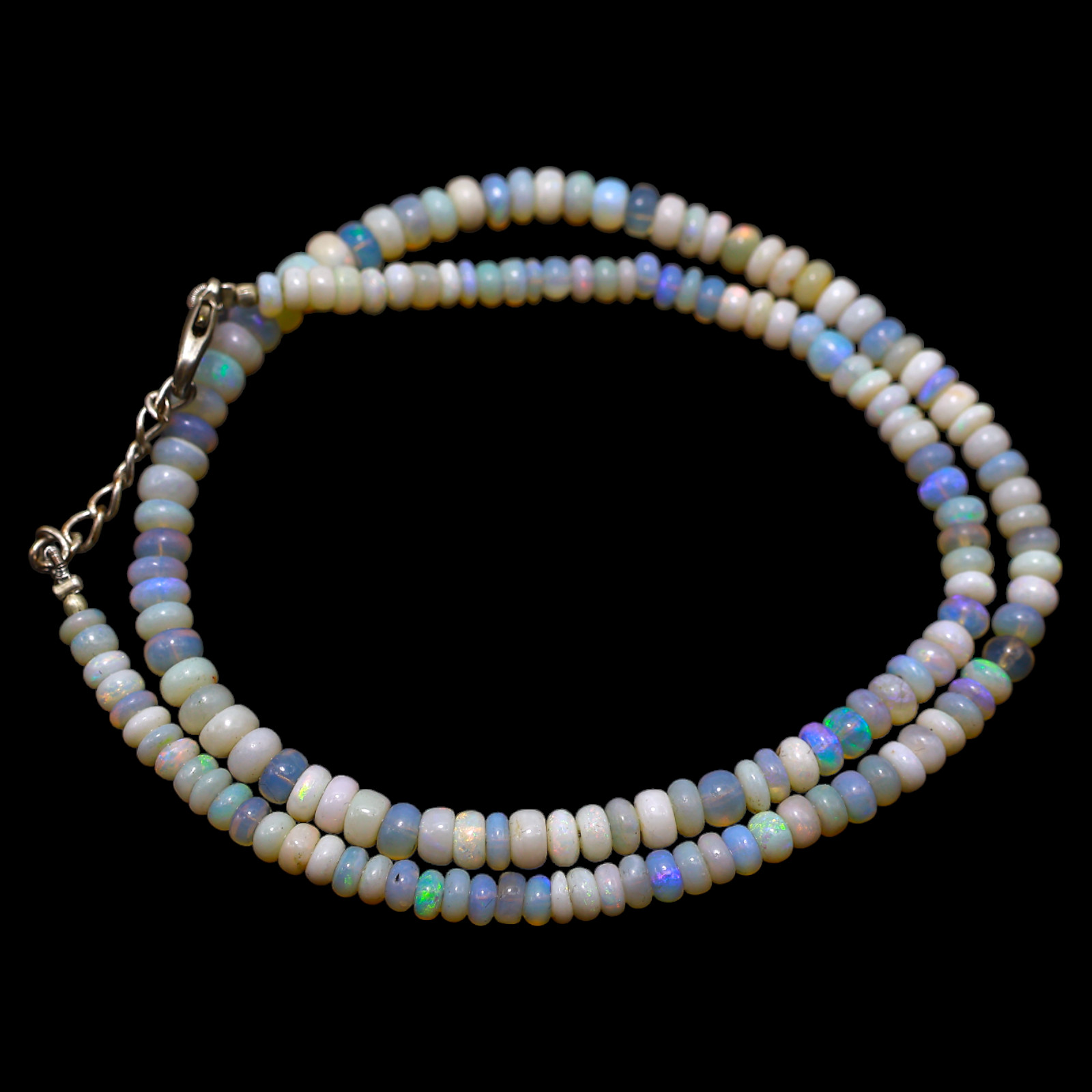Smooth Multi Color Fire Opal Beaded Not Applicable Rondelle Sister Boho Necklace