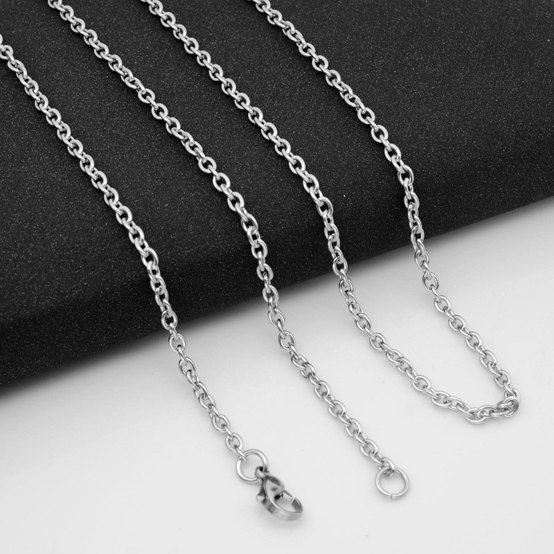 10pcs 3mm Stainless Steel “O” Shape Rolo Link Chain Necklace for Women Men
