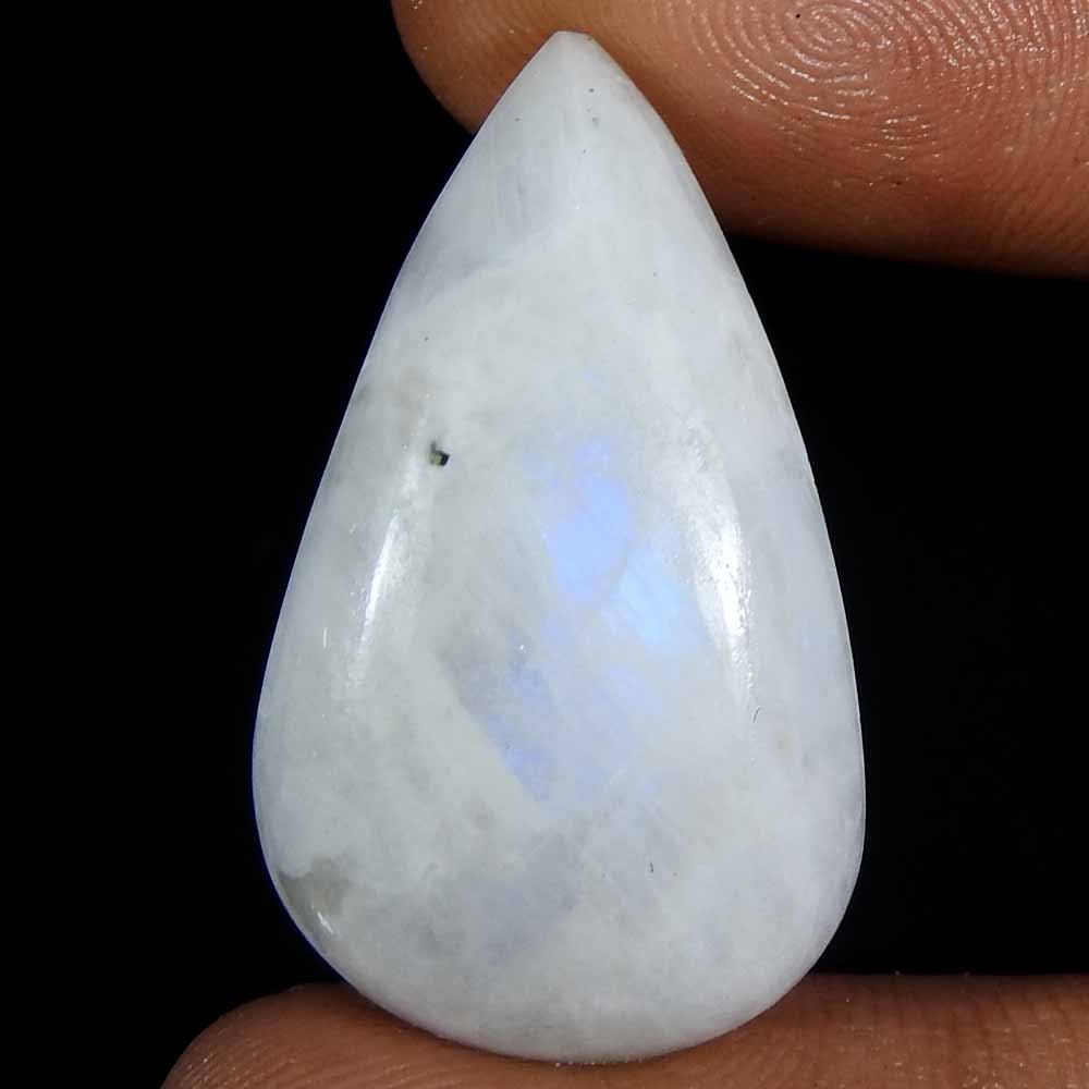 35.50Cts100%Natural Blue Rainbow Moonstone Pear Cabochon Loose Gemstone