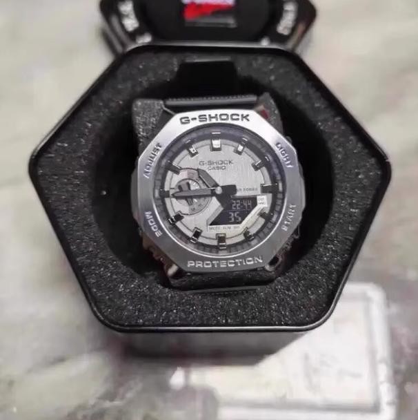 G-Shock GA2100 Silver Case Black Dial Sports Wrist Watch With Box