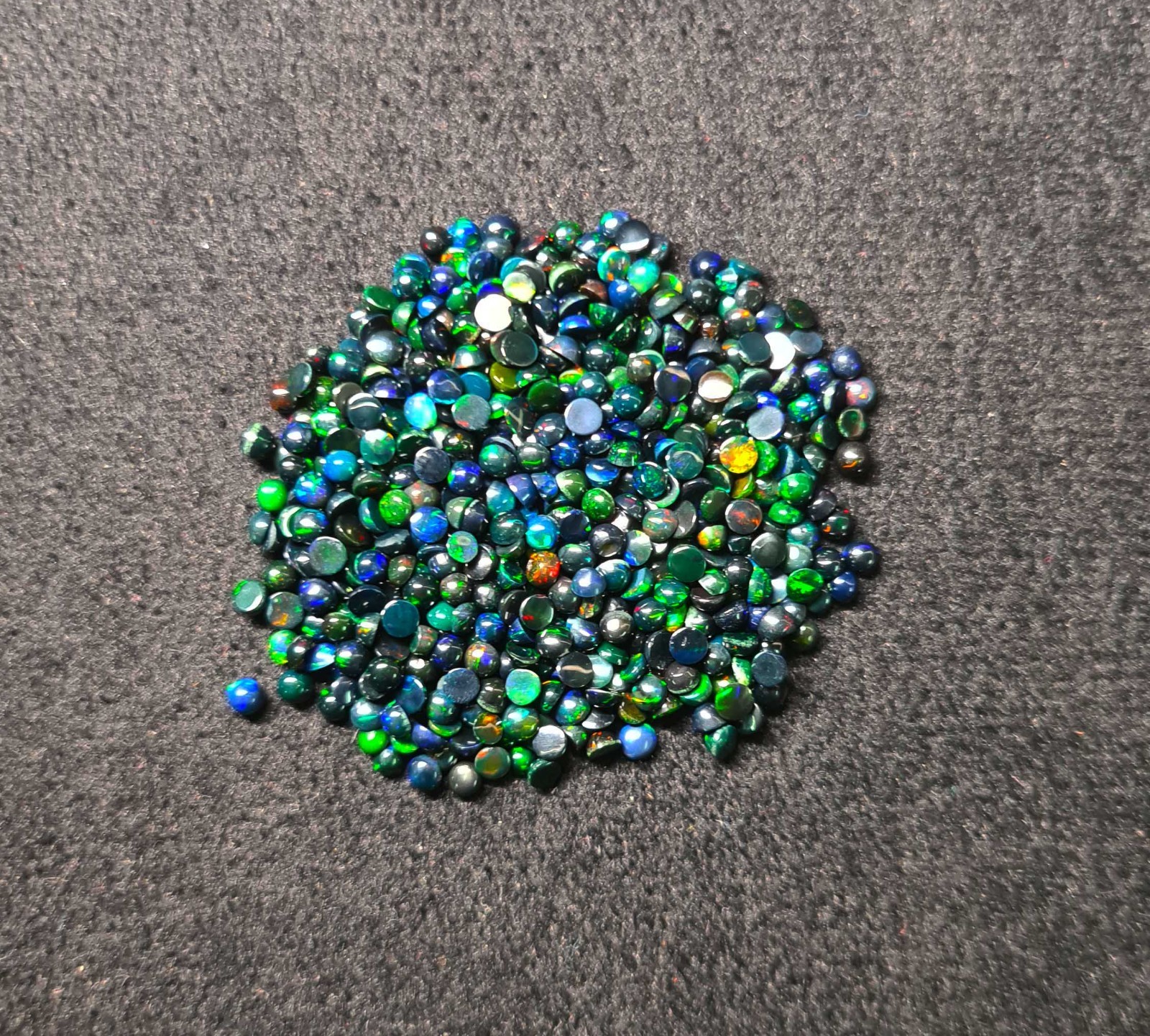 Natural Ethiopian Black Opal Round Cabochon Loose Gemstone Lot 100 Pcs 2.50 MM