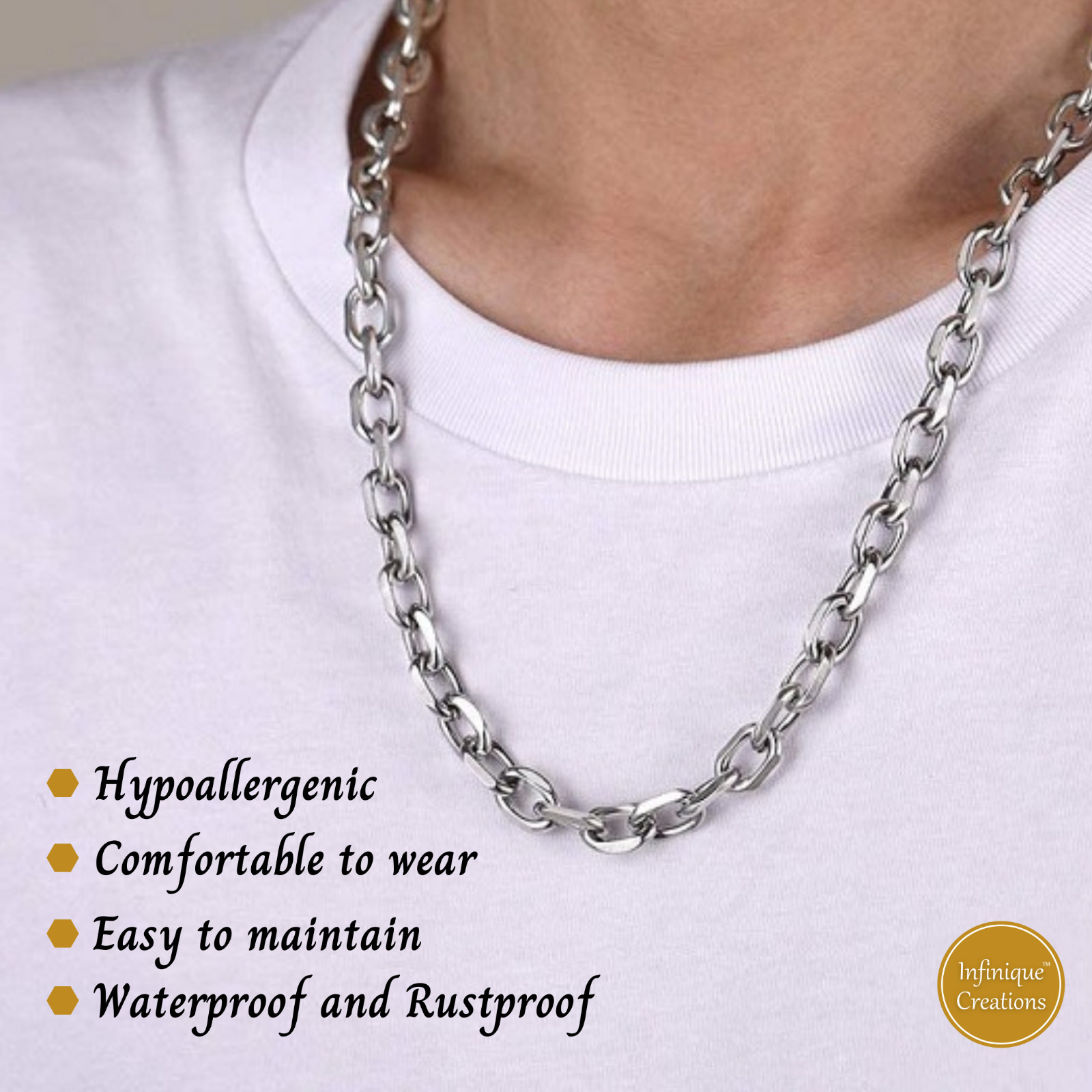 Stainless Steel Silver Cable Rolo Link Chain Necklace Men Women 1.5mm-8mm 7-38″