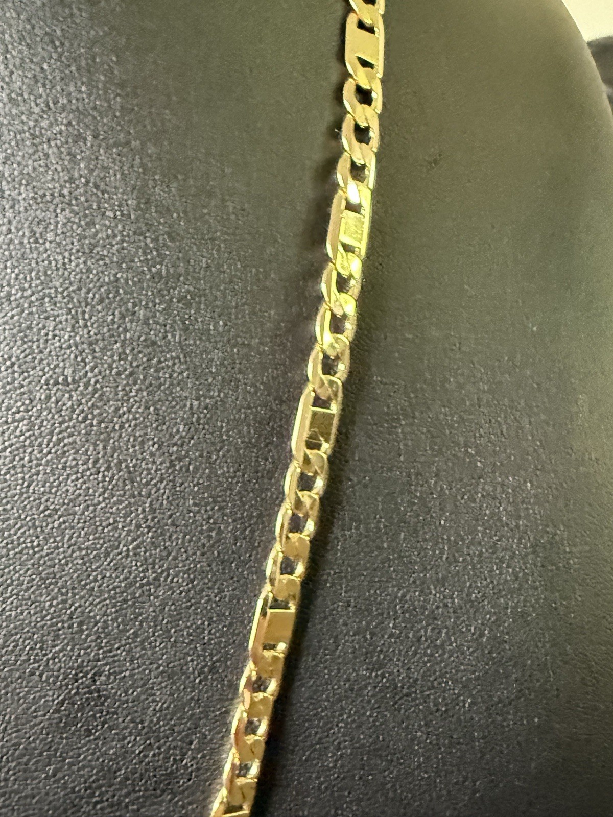 Gold Figaro Chain none tarnish Jesus Head Pendant White CZ Lobster