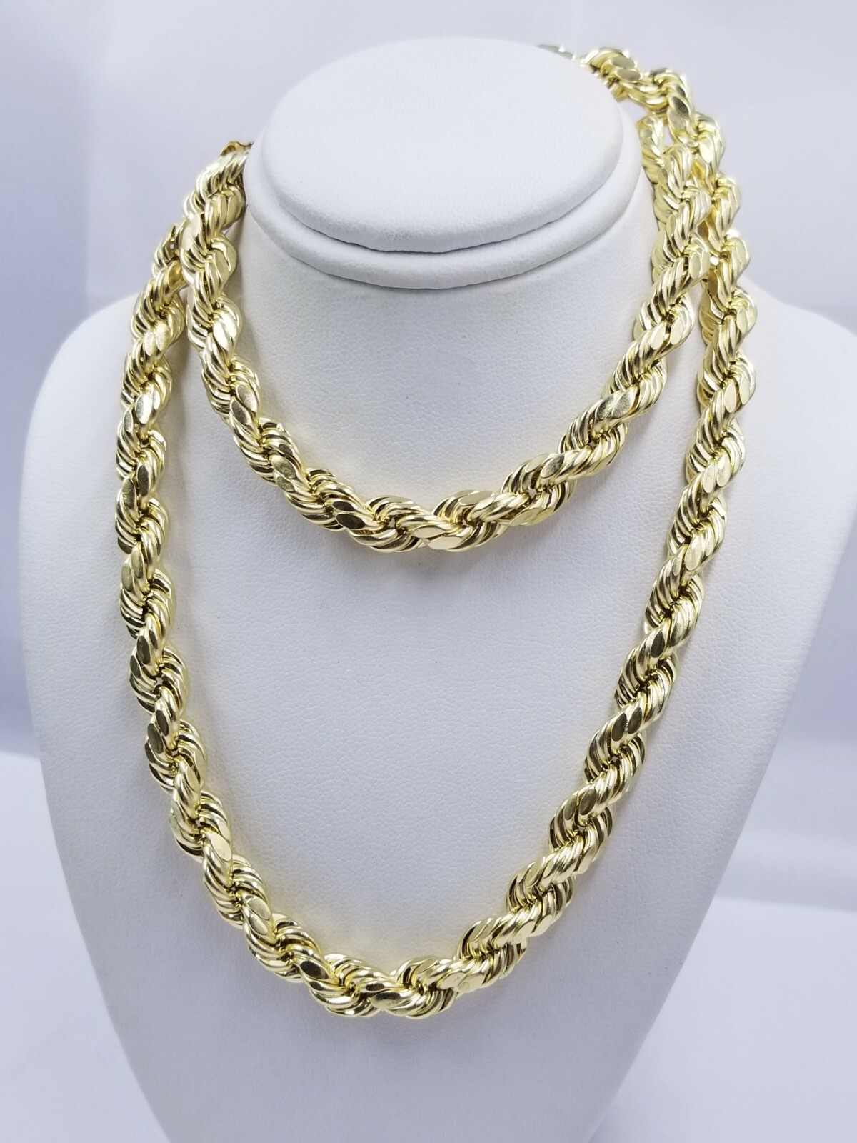 10k Yellow Gold Rope Chain Necklace 18″-30″ Men Women 4mm-10mm Real Gold Sale