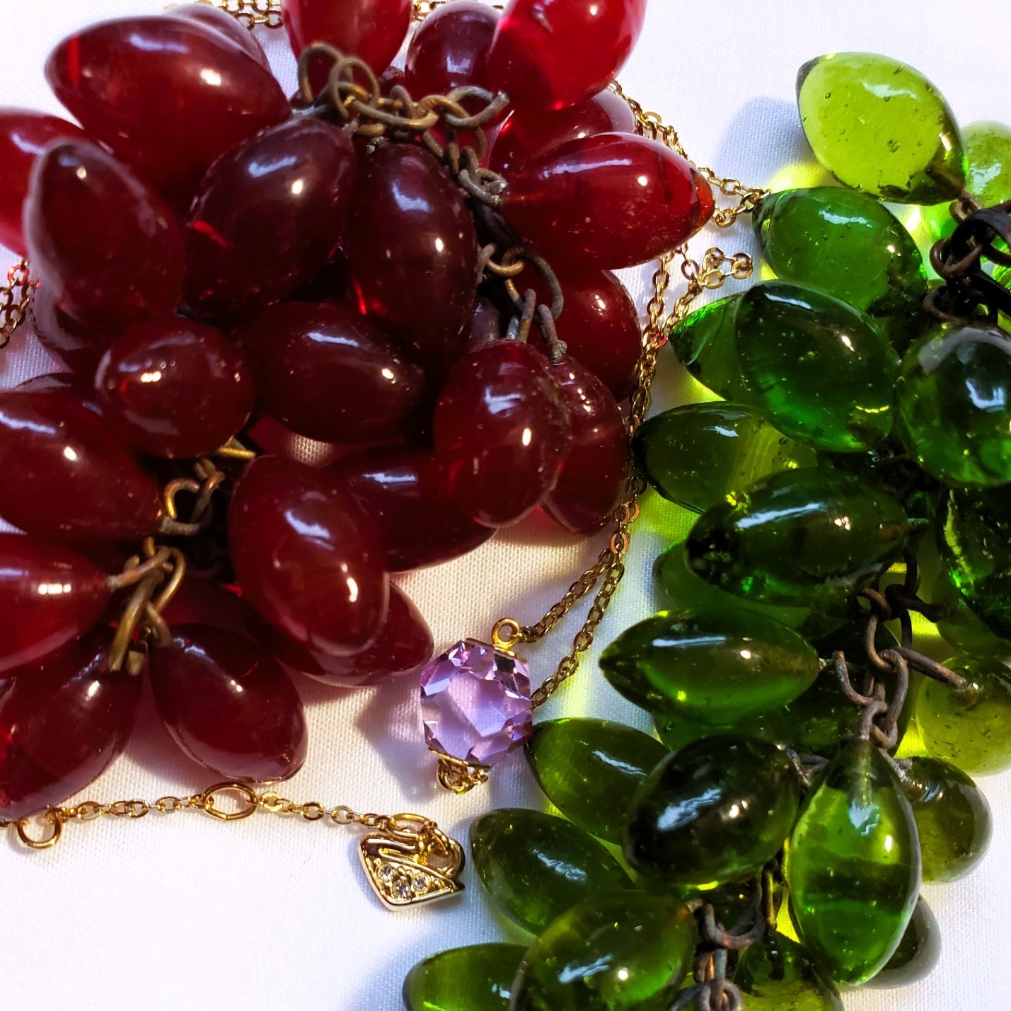 Swarovski “Nutshell Design Collection” Violet Hue Geometric Crystal Necklace