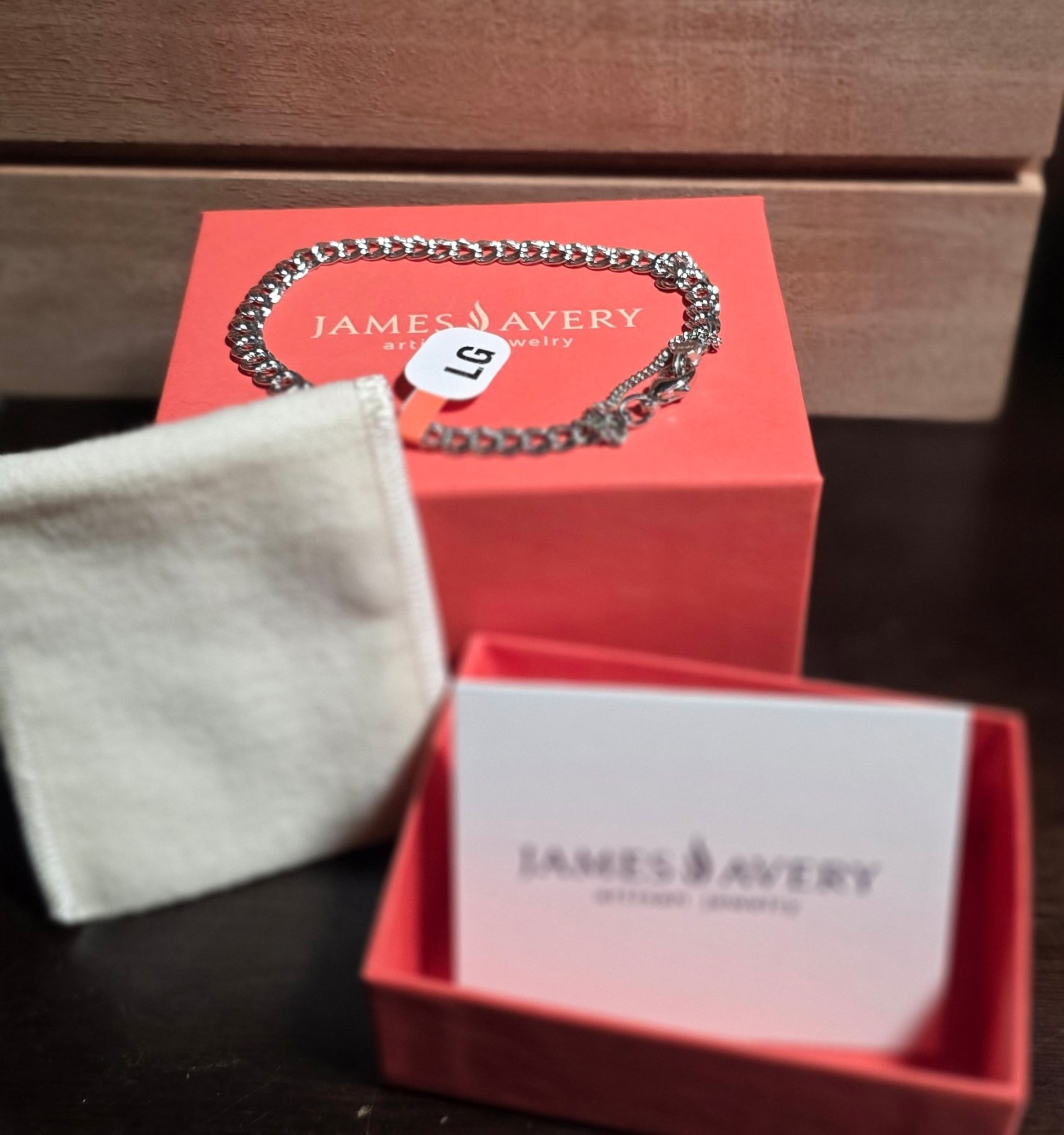 JAMES AVERY Sterling Silver Light Double Curb Charm Bracelet NEW