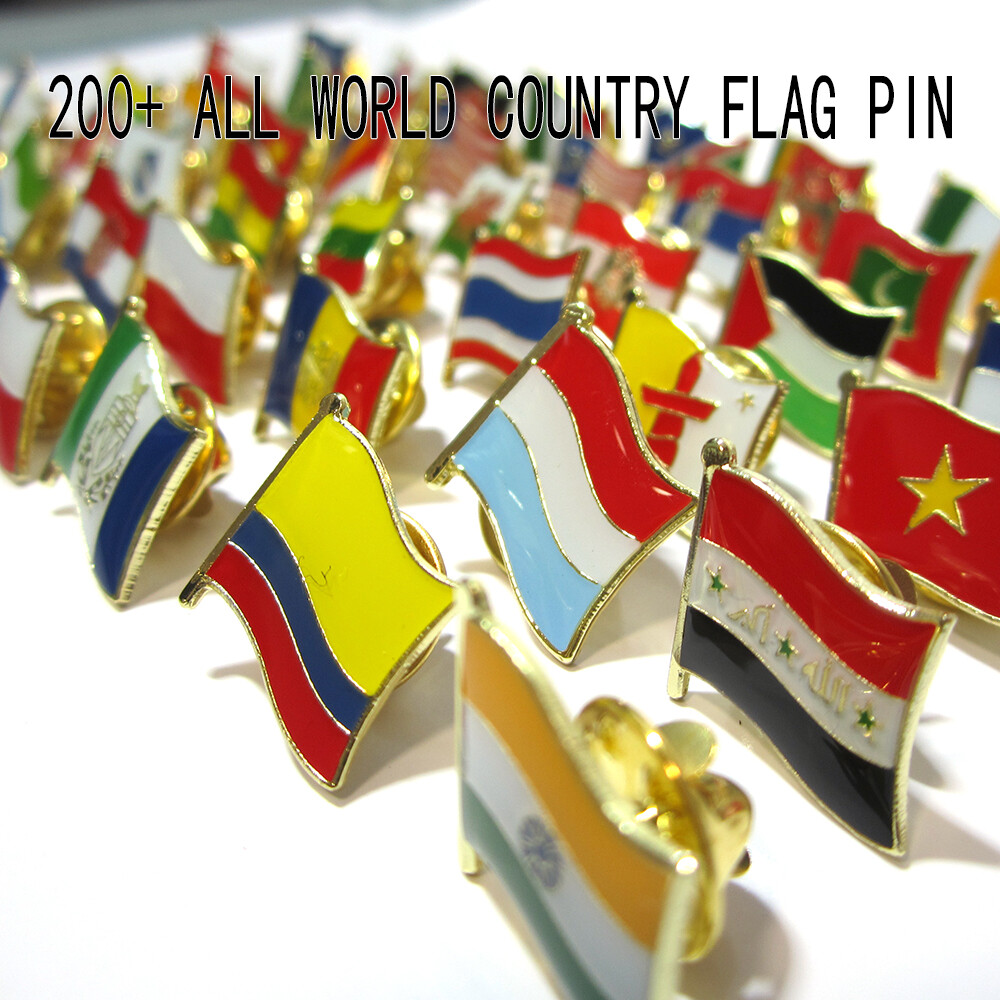 200+ COUNTRY National Country Flag Lapel Pin Badge Brooches Metal with Box