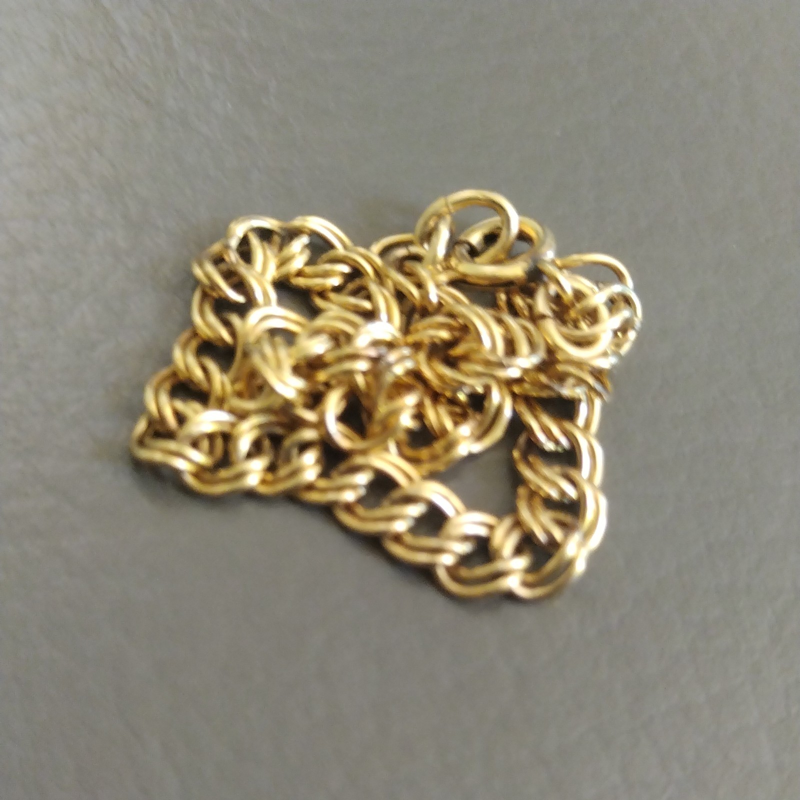 Vintage TIMET 10K Gold Pendant 3 Rubies OC Tanner 1/20 12K GF Double Link Chain