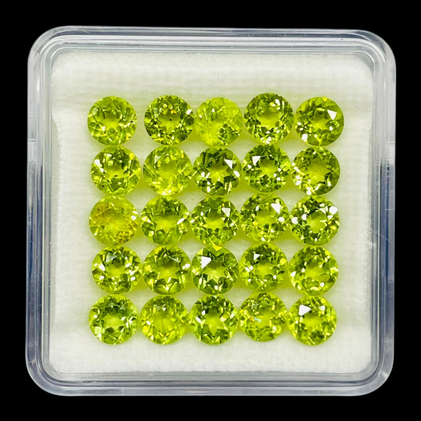 VVS 25 Pcs Natural Peridot 5mm Round Cut Loose Top Quality Loose Gemstones Lot