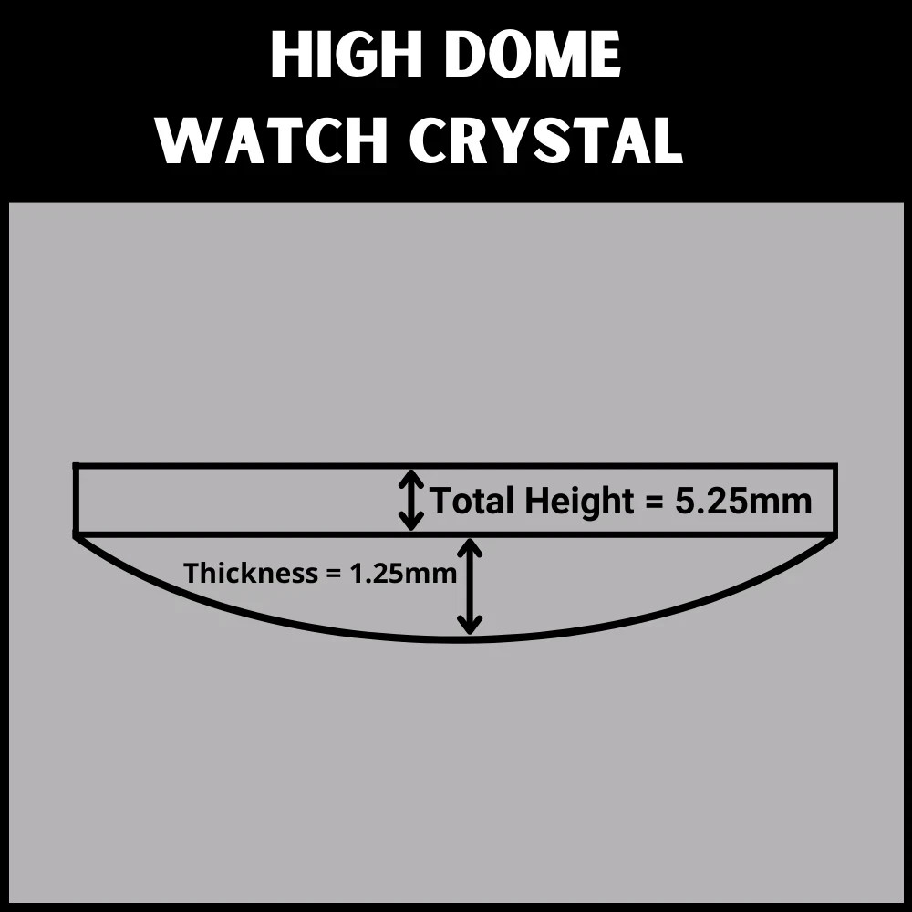 30mm Acrylic Watch Crystals – 1 Low Dome & 1 High Dome – Crystal Set of 2 Total
