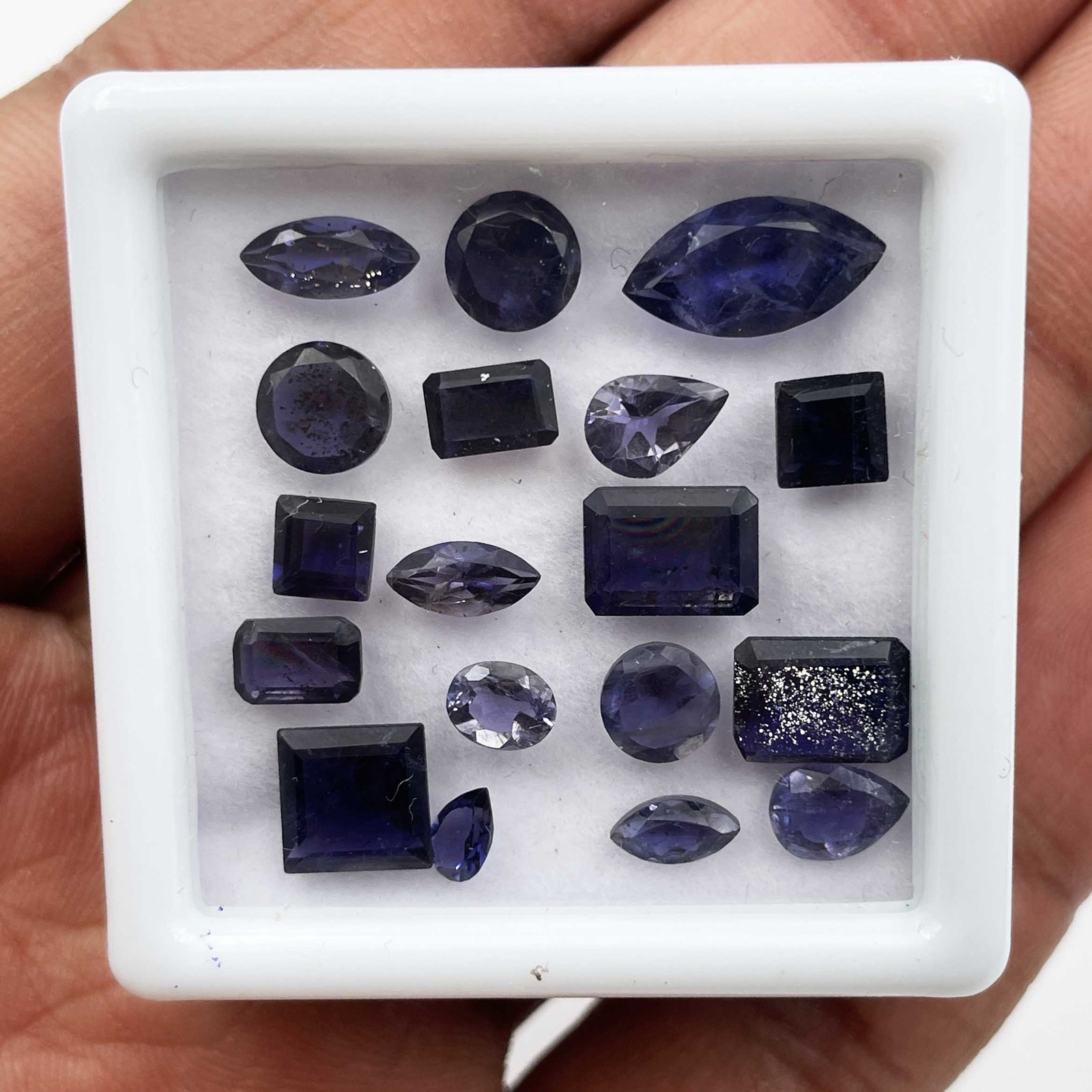 Natural Iolite Mix Shape Cut Loose Gemstone Lot 3-7 MM 69 Pcs 20 CT