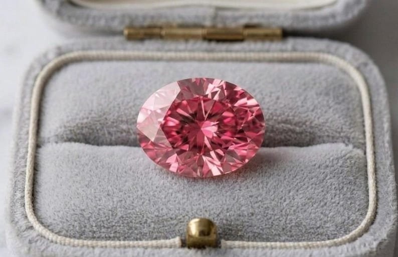 2.5 CT Oval Cut Loose Lab Grown Diamond Fancy Pink Color VVS1 Clarity Loose Gems