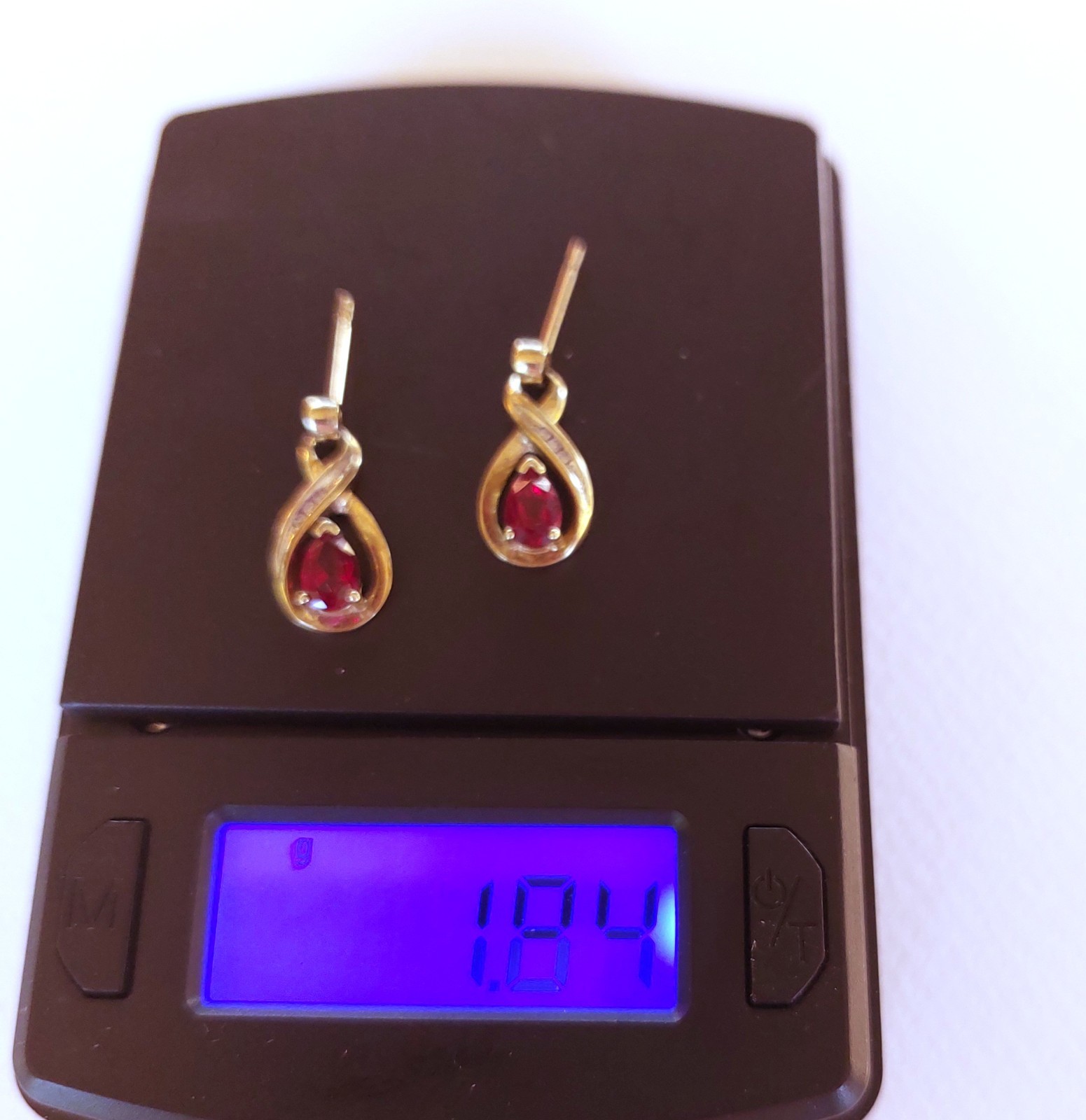 9 Carat Gold and Ruby & Diamond Earrings – with Gift Tag
