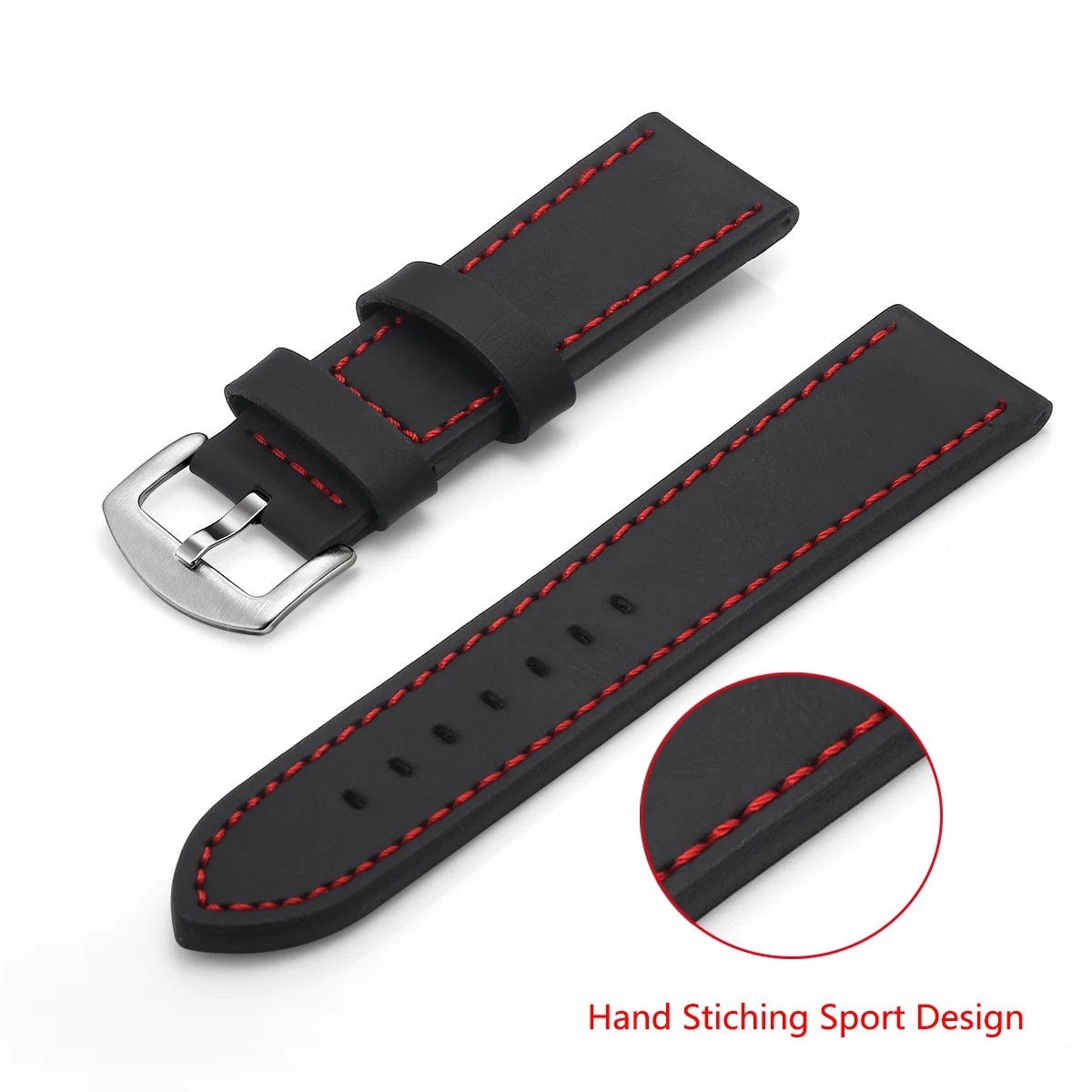 18mm 20mm 22mm 24mm Classic Genuine Leather Watch Band Strap Wristband