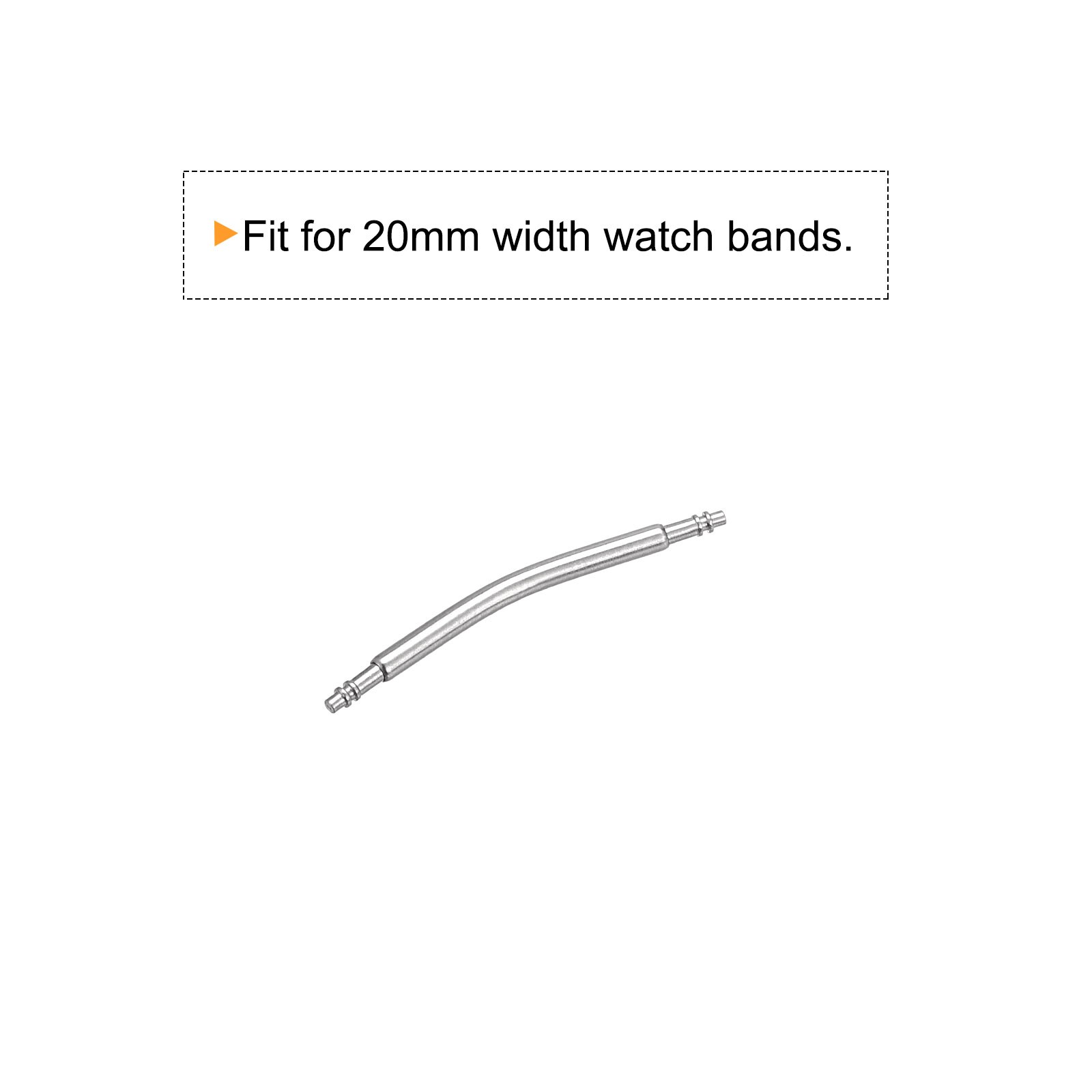 20PCS 20mm Curved Spring Bar Pins Link Pin 1.5mm Dia Steel Double Flanged End