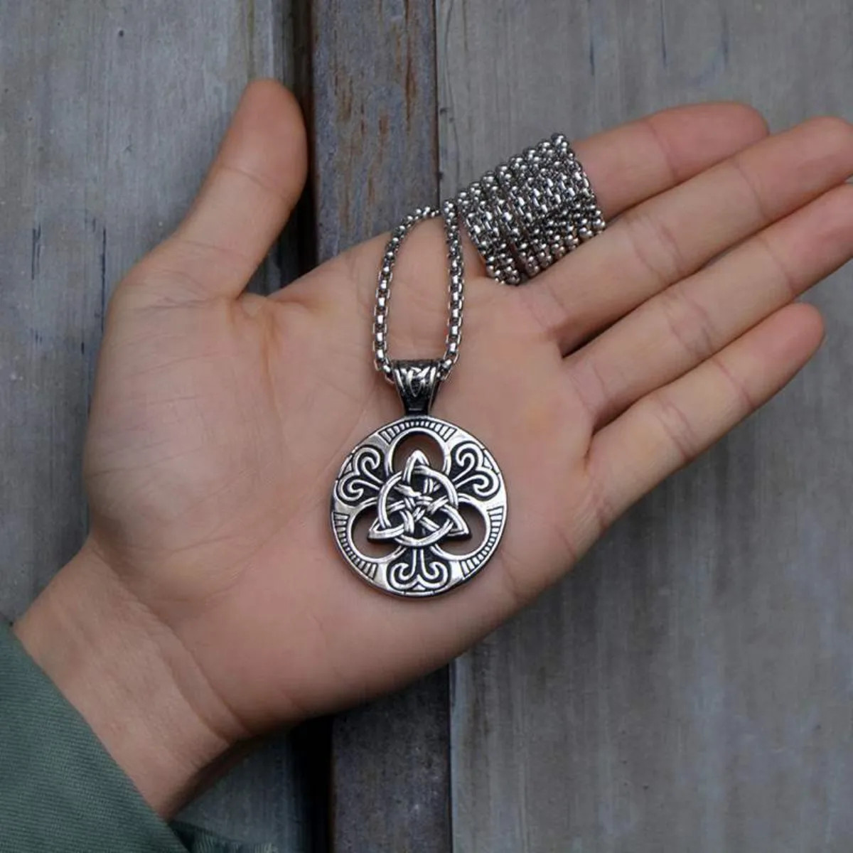 Men’s Punk Pendant Stainless Steel Necklace Minimalism Hip Hop Style Jewelry Cha